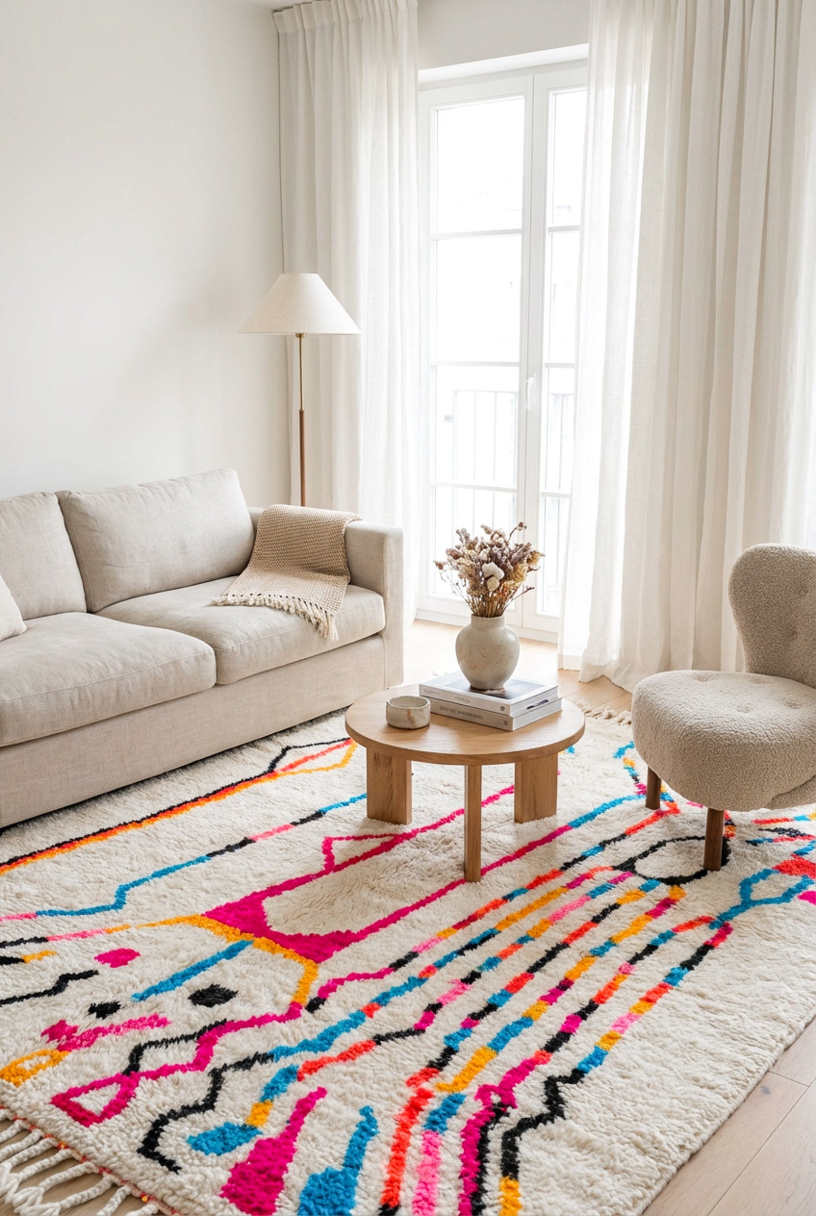 Tapis berbère coloré - n°738