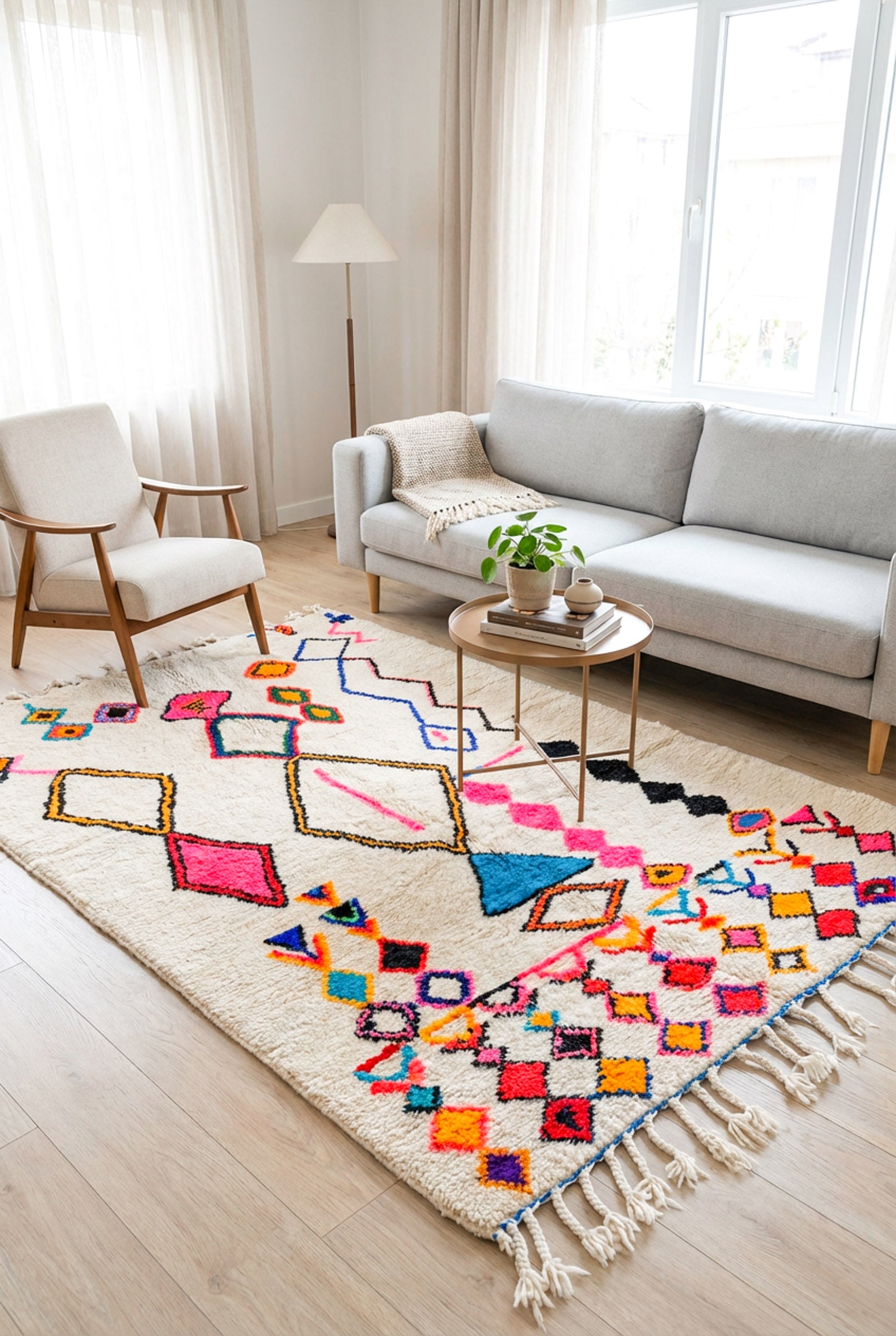 Tapis berbère coloré - n°739