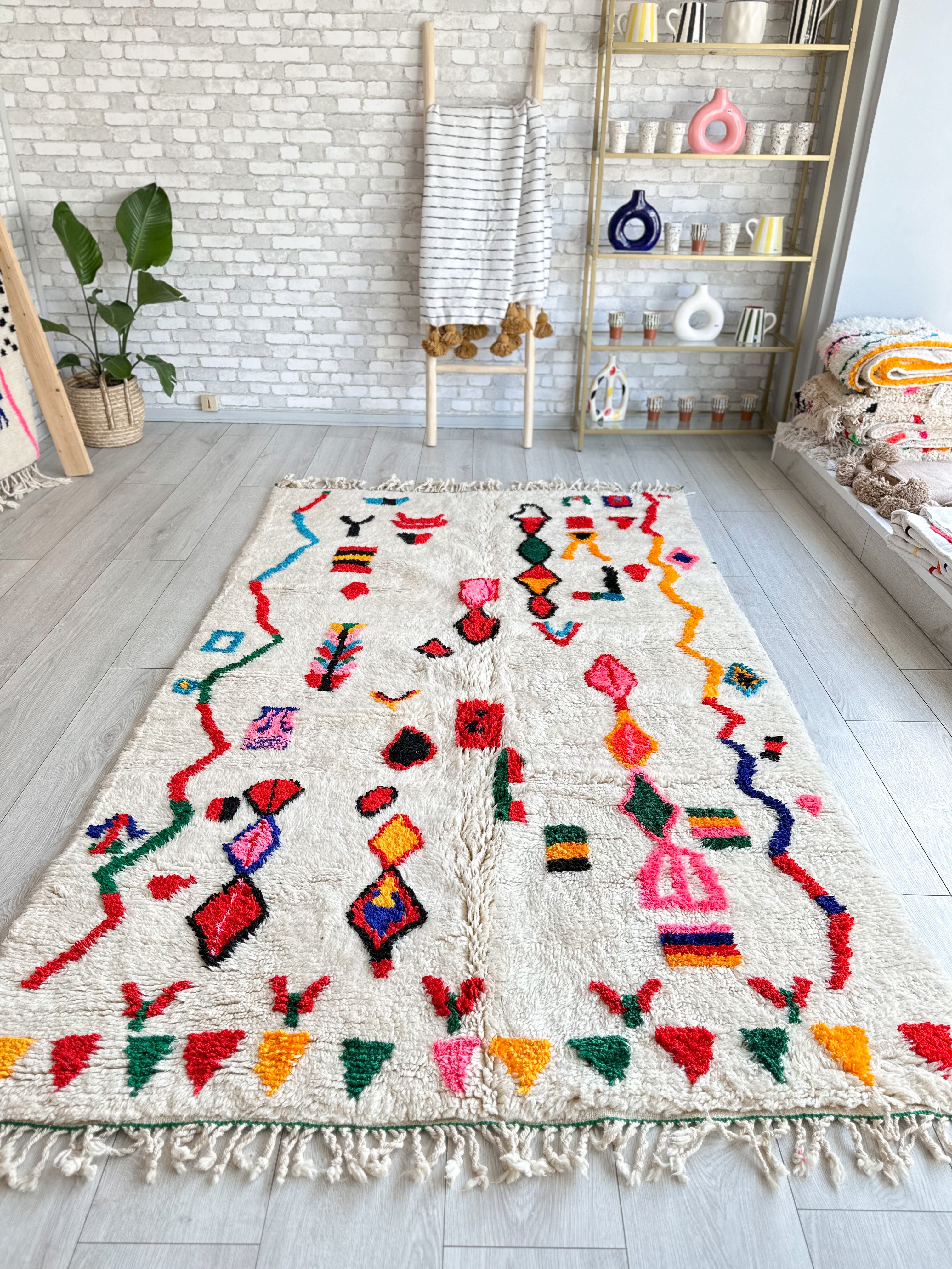 Colorful Berber rug 144 x 253 cm - n°636