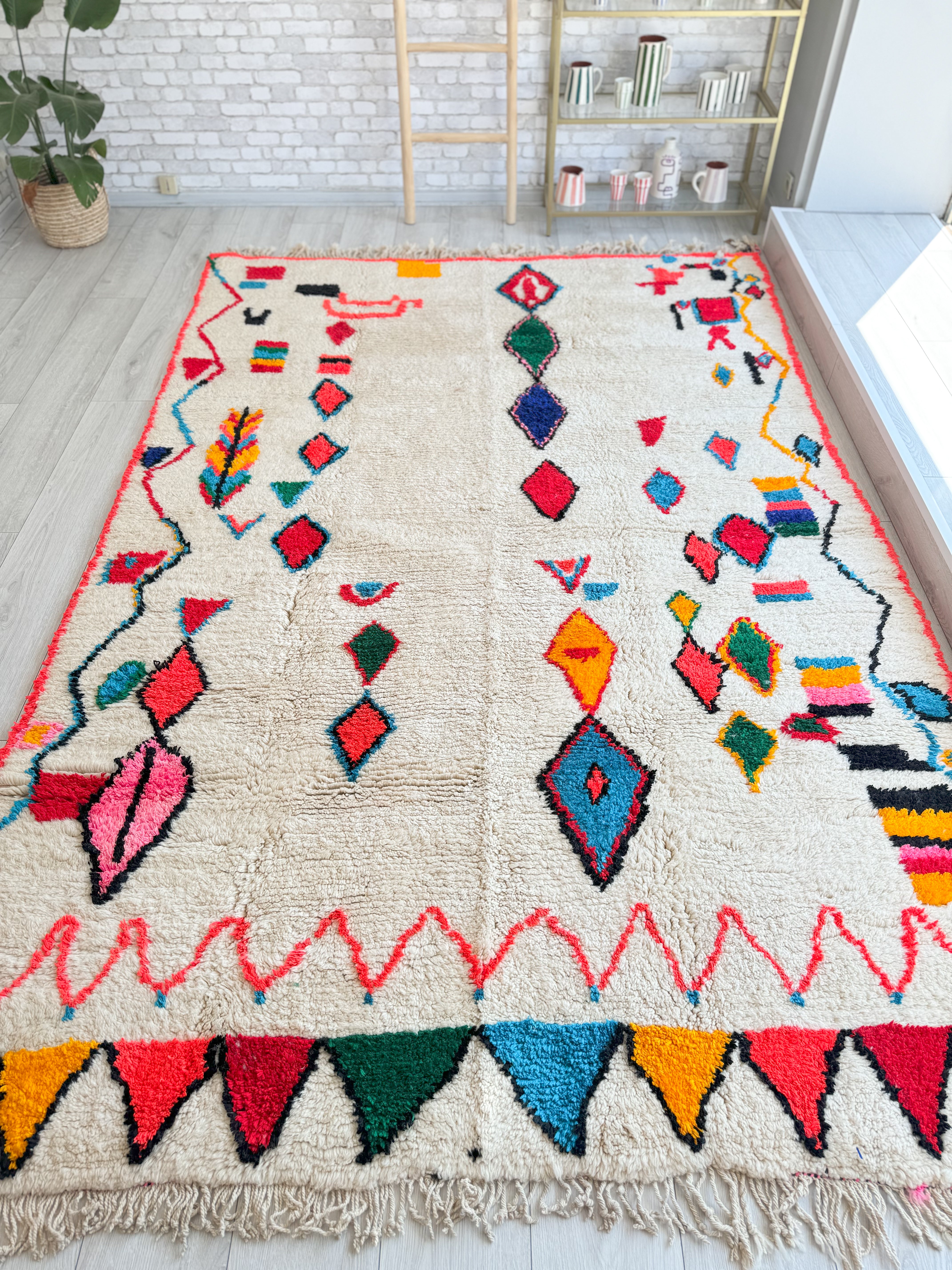 Colorful Moroccan Rug 200 x 316 cm / 6.6 x 10.4 ft - n°1261