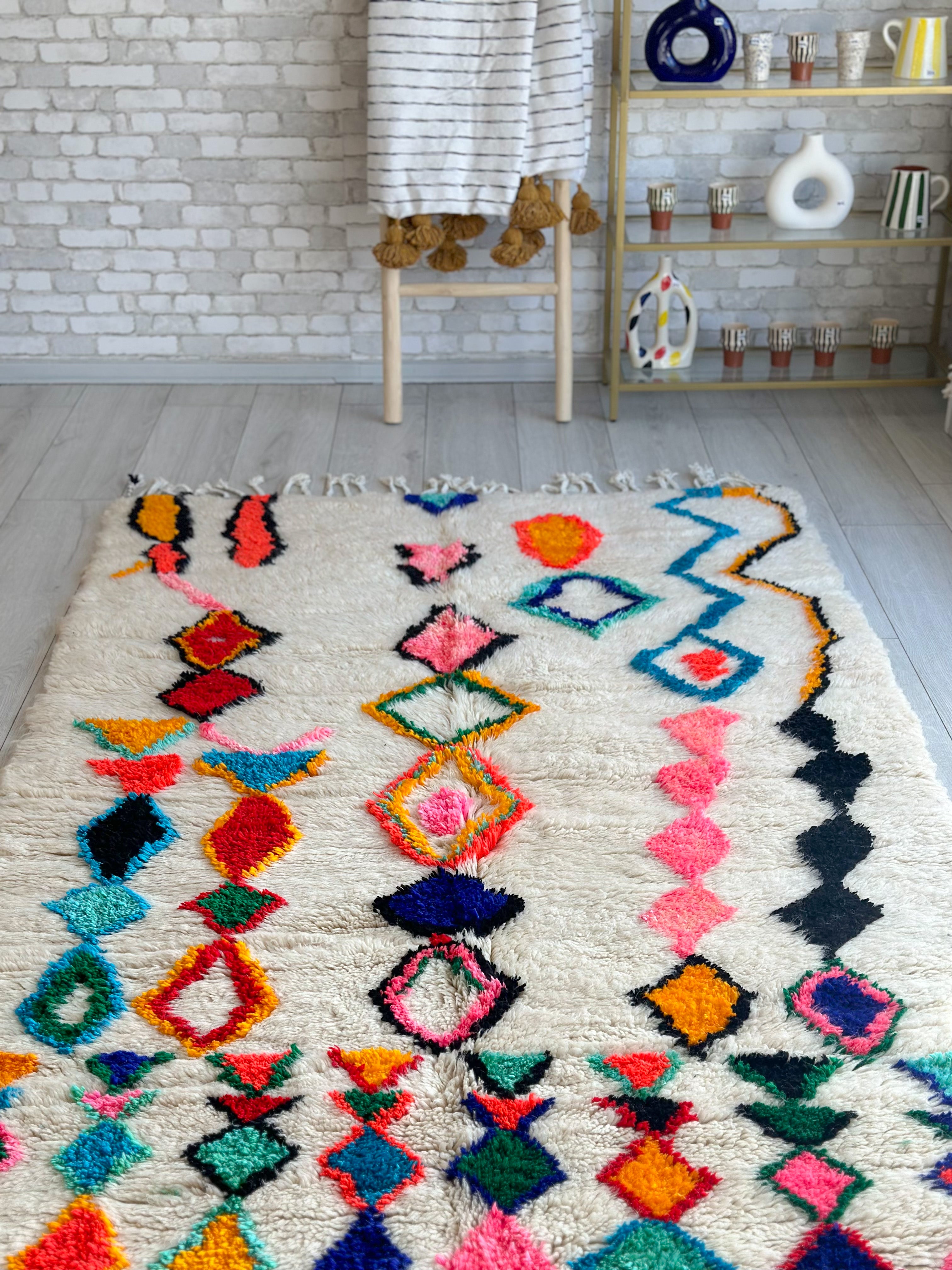 Colorful Berber rug 142 x 260 cm - n°598