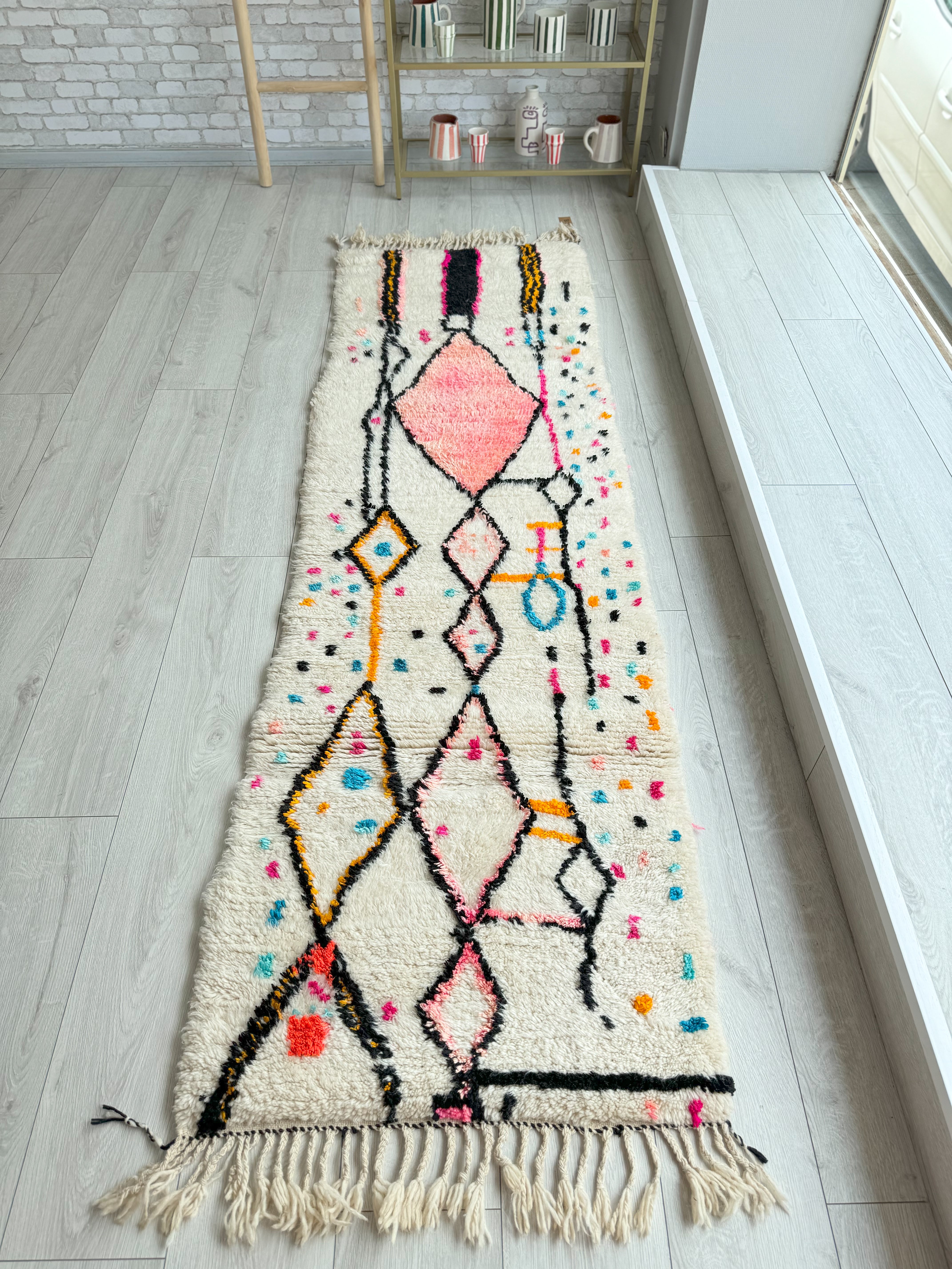 Colorful Berber hallway rug 78 x 262 cm - n°1218