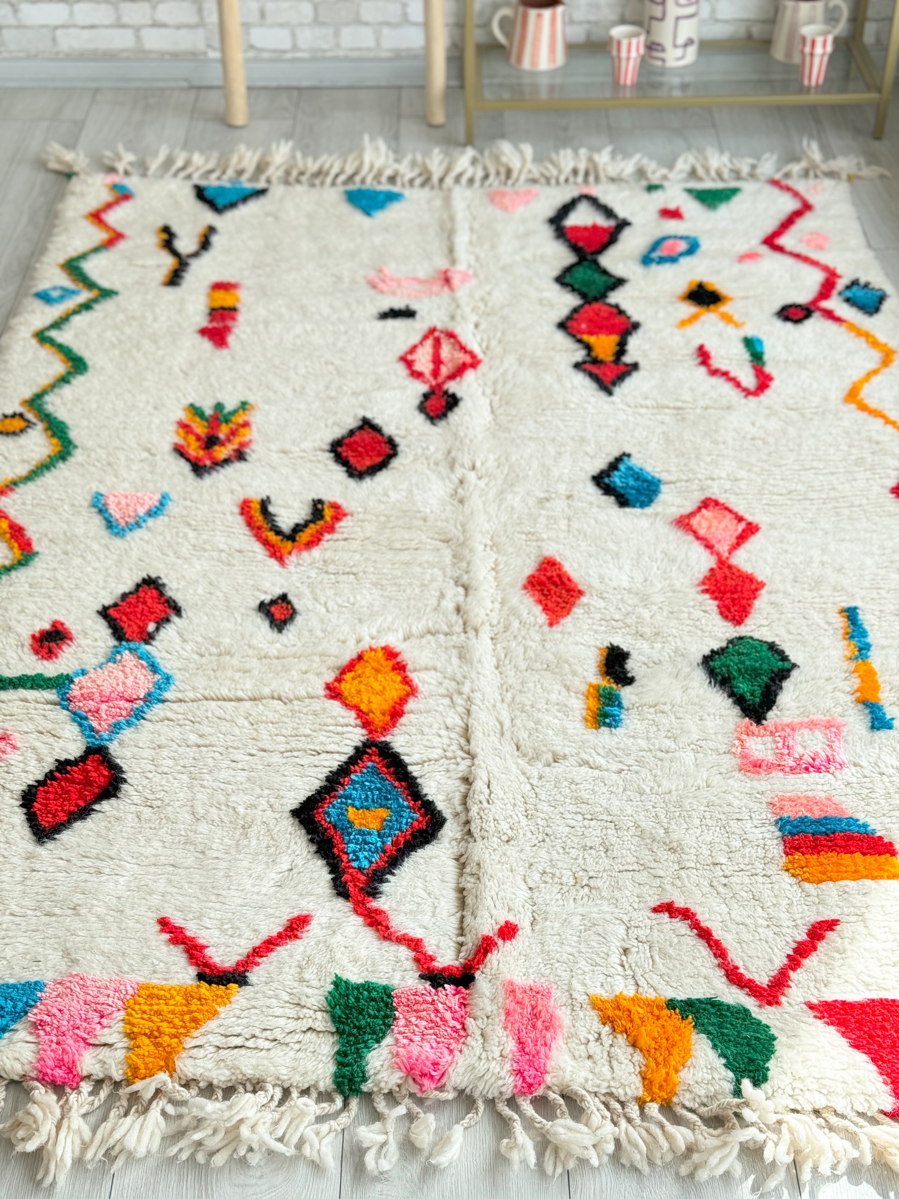 Colorful Berber rug 150 x 210 cm - n°975