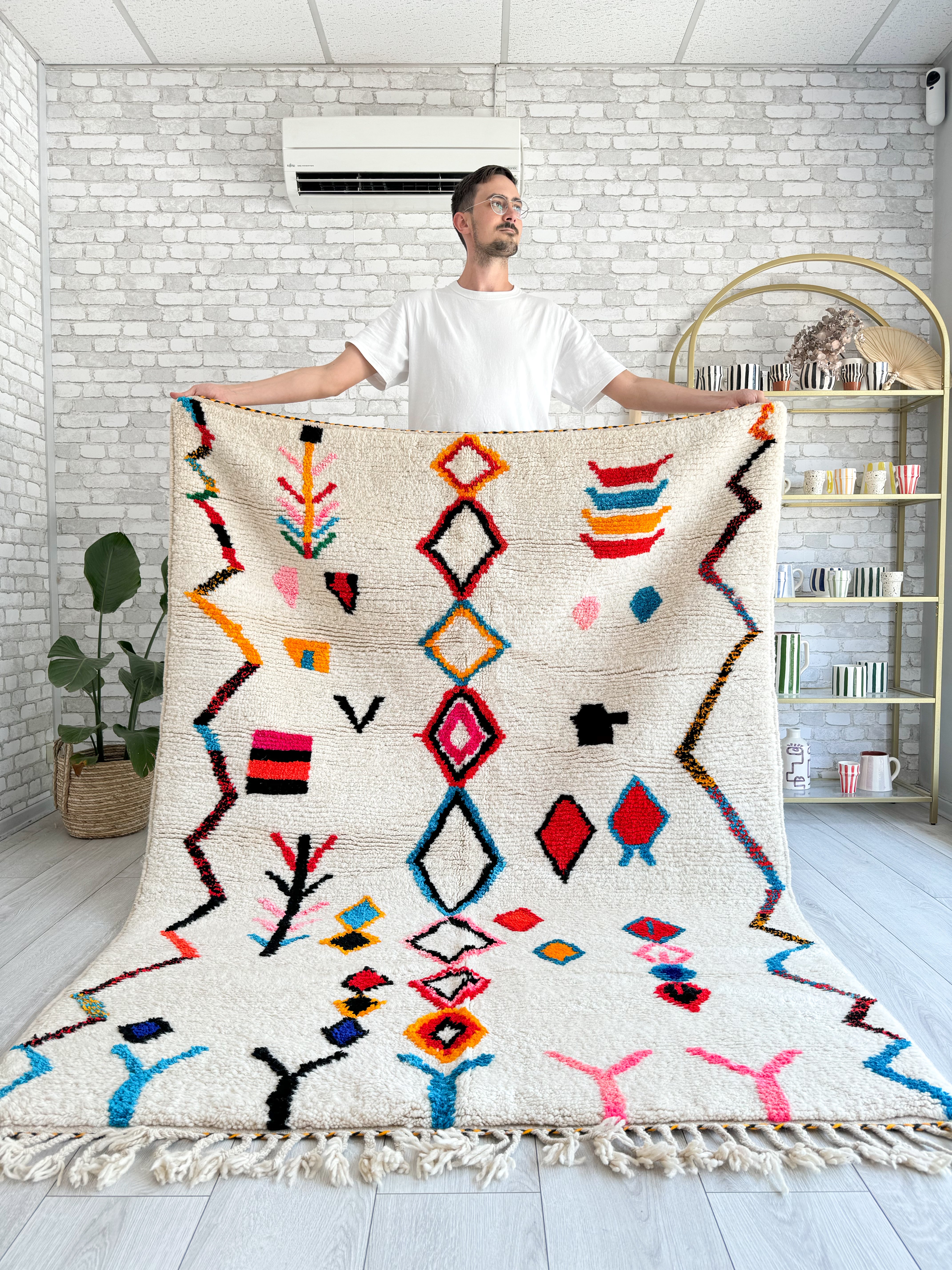 Colorful Berber rug 156 x 225 cm - n°1118