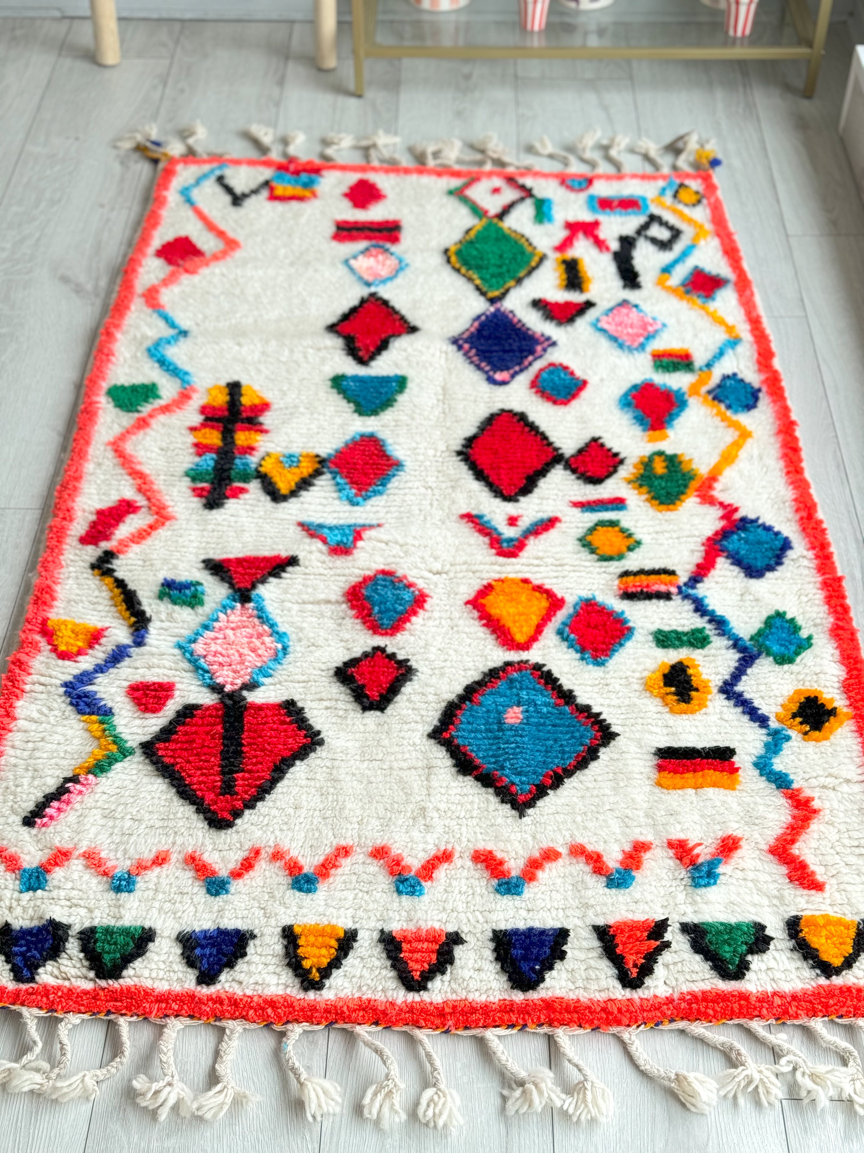 Colorful Berber rug 100 x 175 cm - n°976