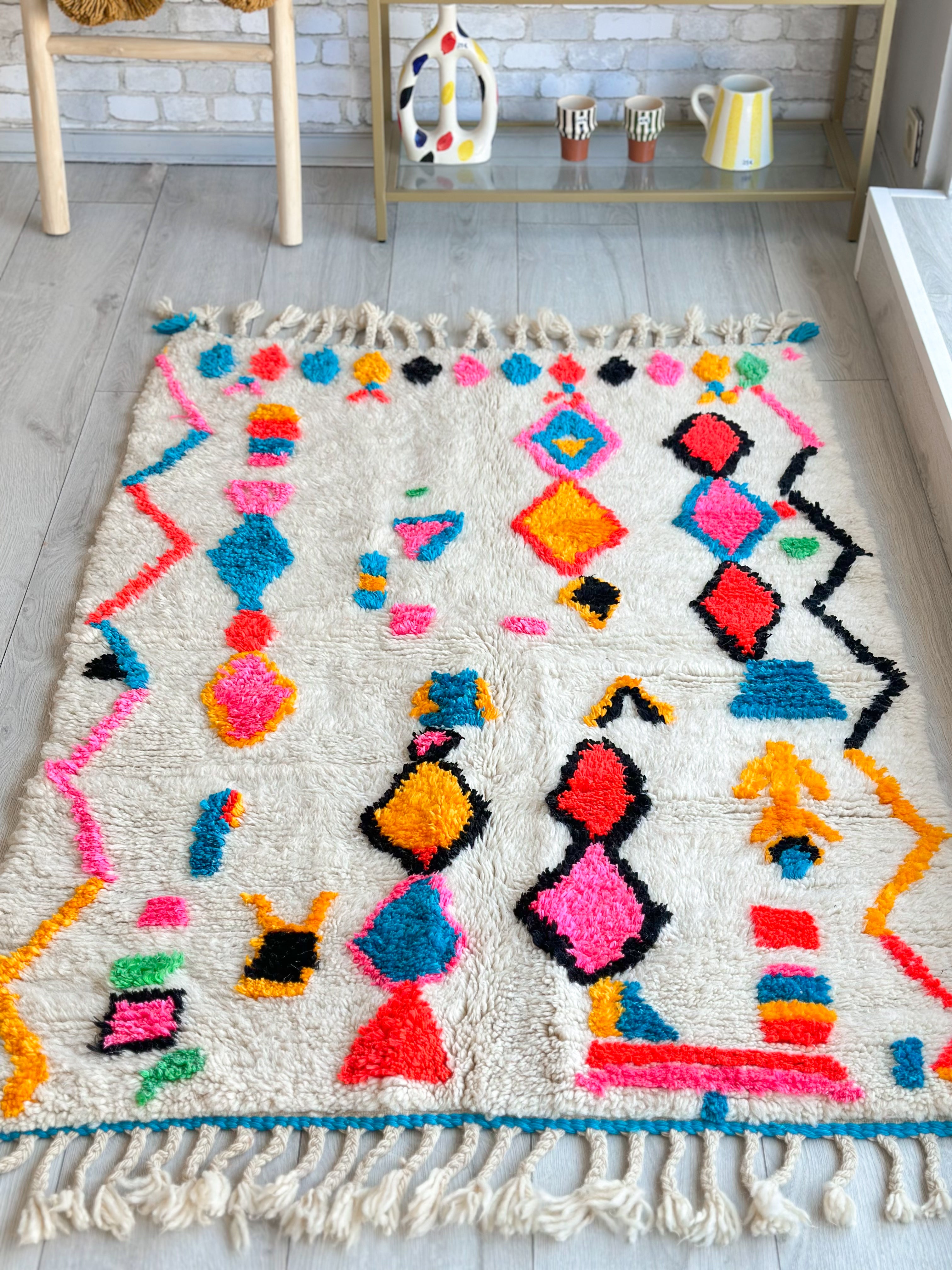 Tapis berbère coloré 102 x 160 cm - n°720