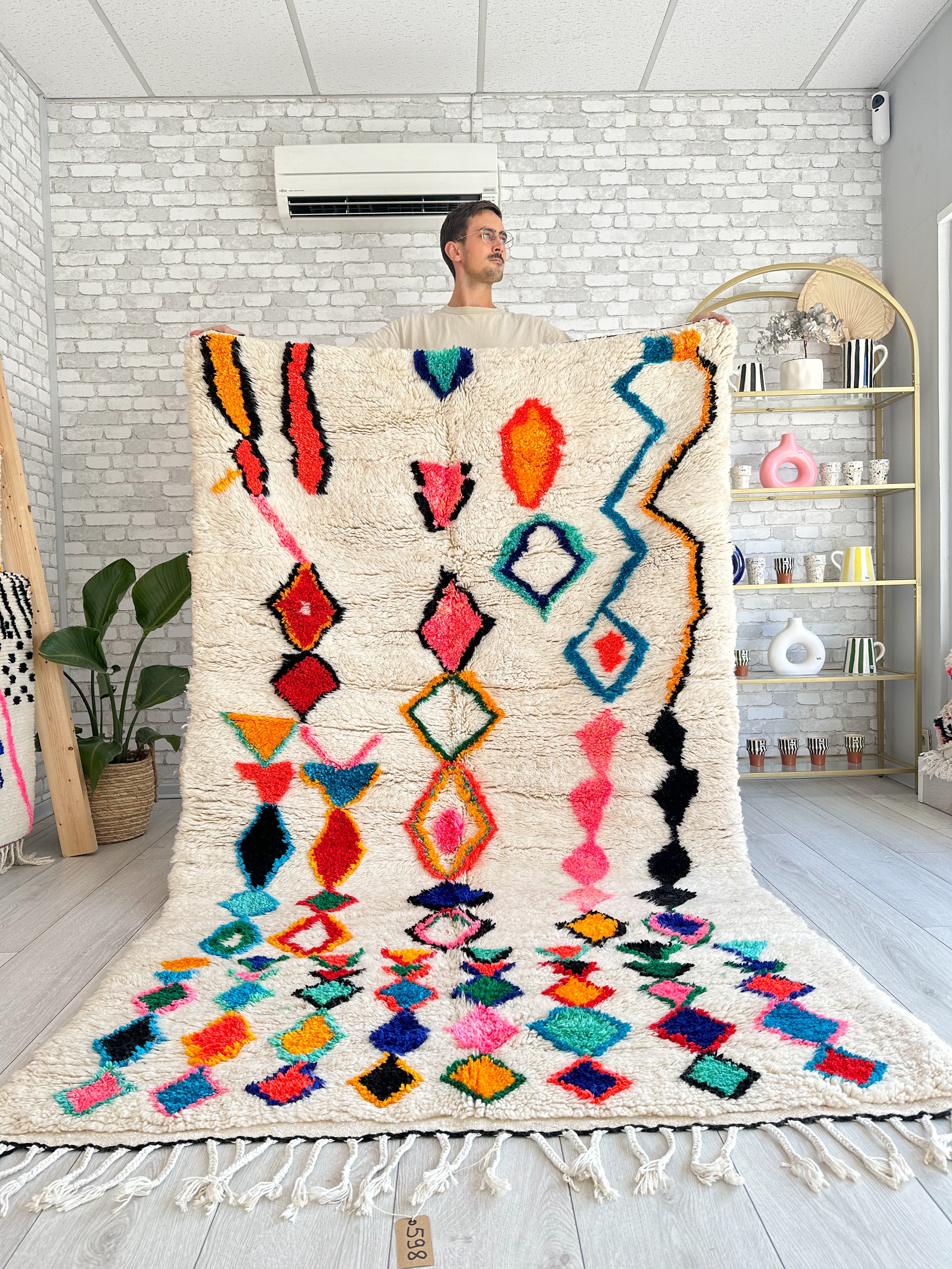 Colorful Berber rug 142 x 260 cm - n°598