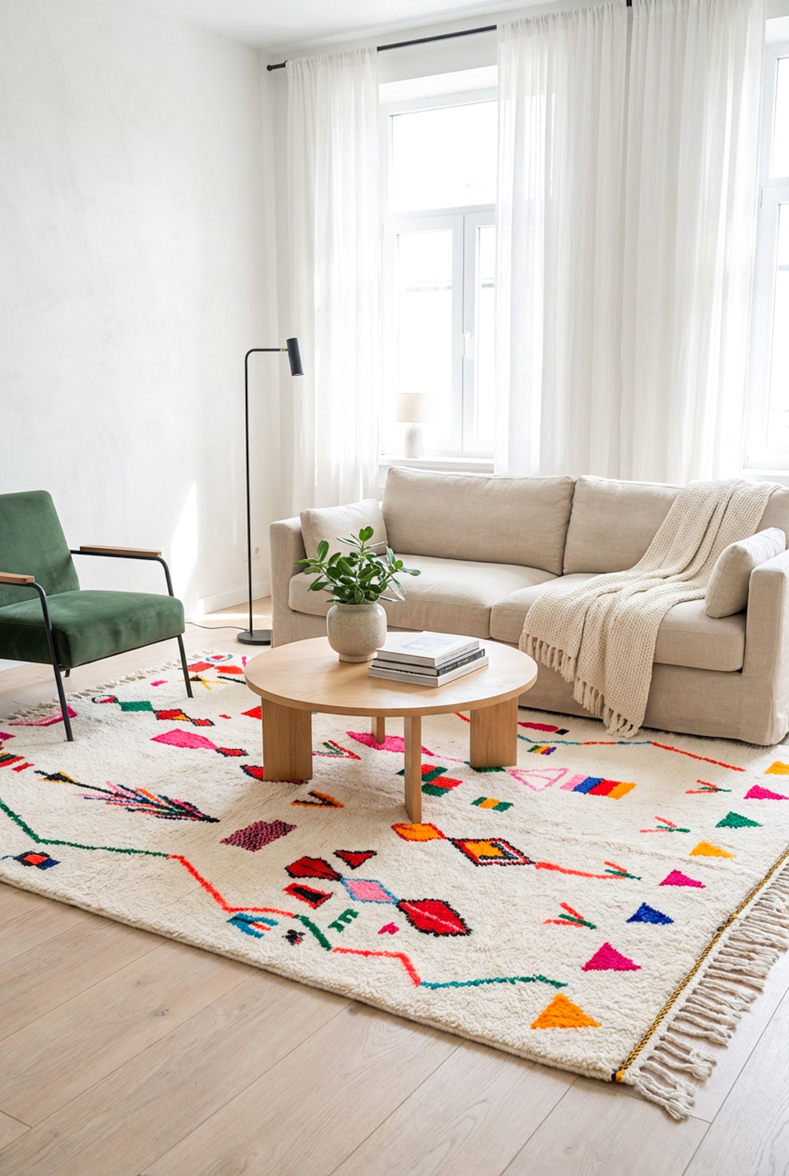 Tapis berbère coloré - n°845