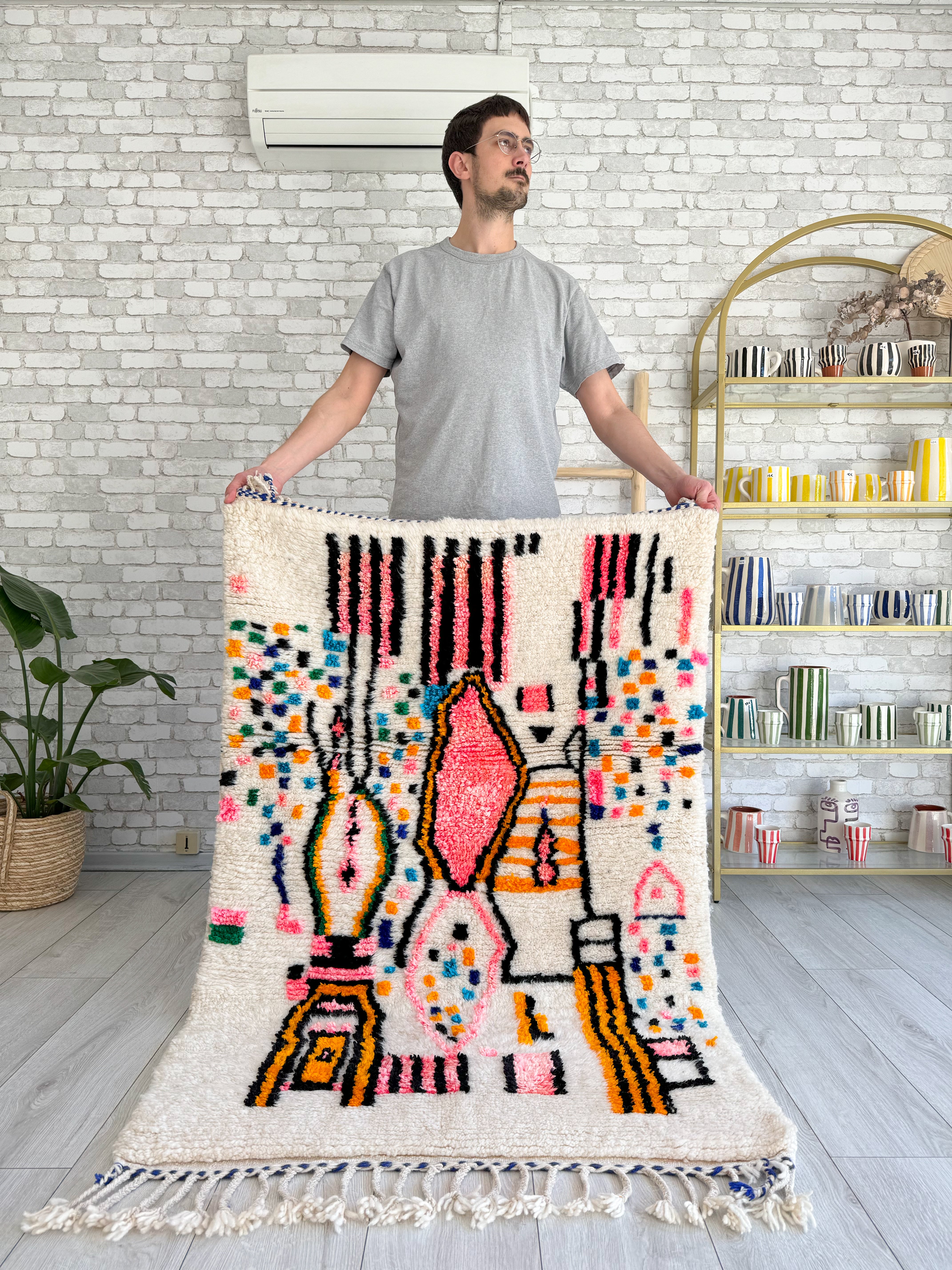 Colorful Berber rug 97 x 160 cm - n°955