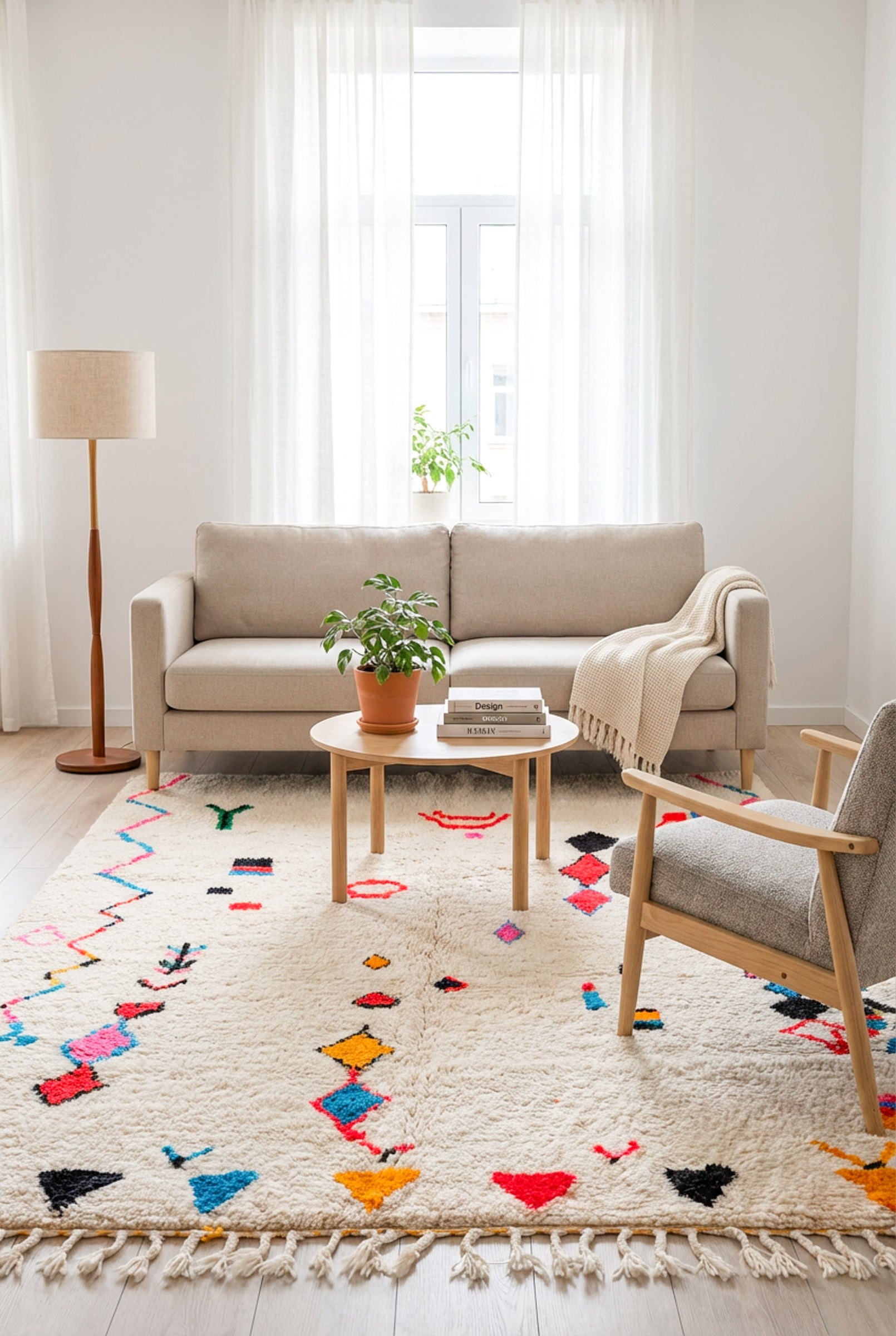 Tapis berbère coloré - n°880