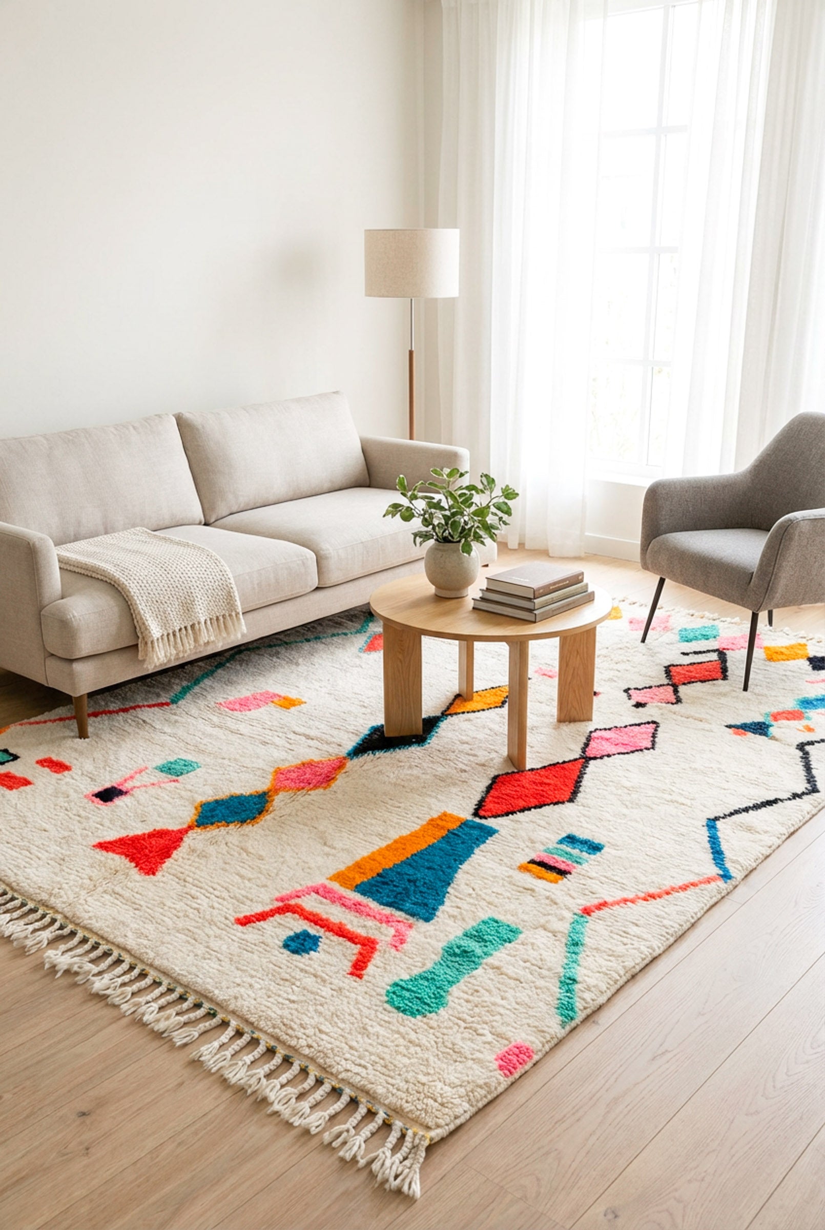 Tapis berbère coloré - n°897