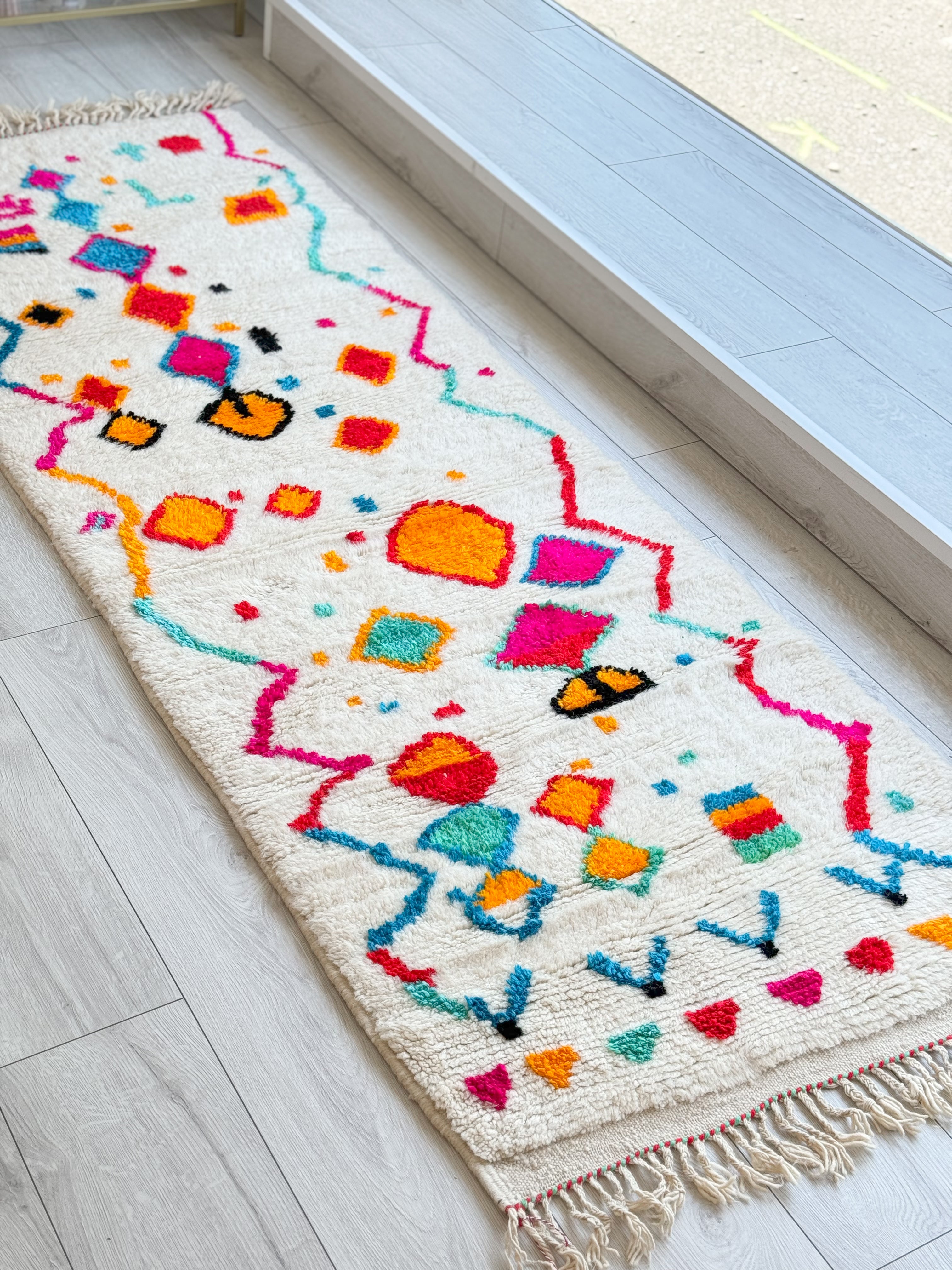 Tapis berbère de couloir coloré 87 x 260 cm - n°1296