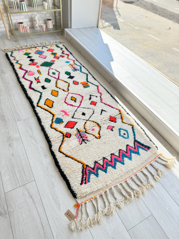 Colorful Moroccan Runner Rug 90 x 260 cm / 3.0 x 8.5 ft - n°1375