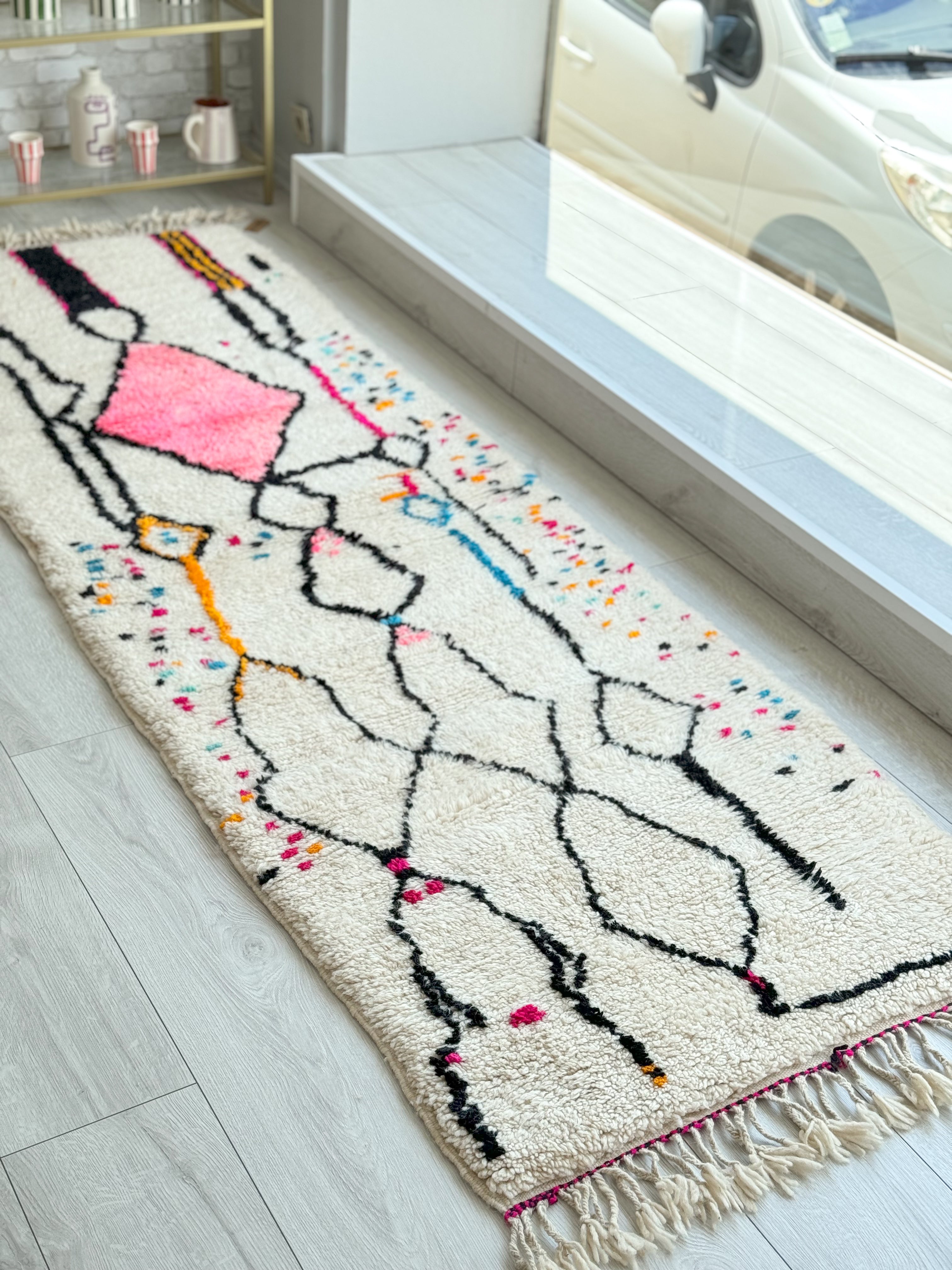 Tapis berbère de couloir coloré 88 x 271 cm - n°1224