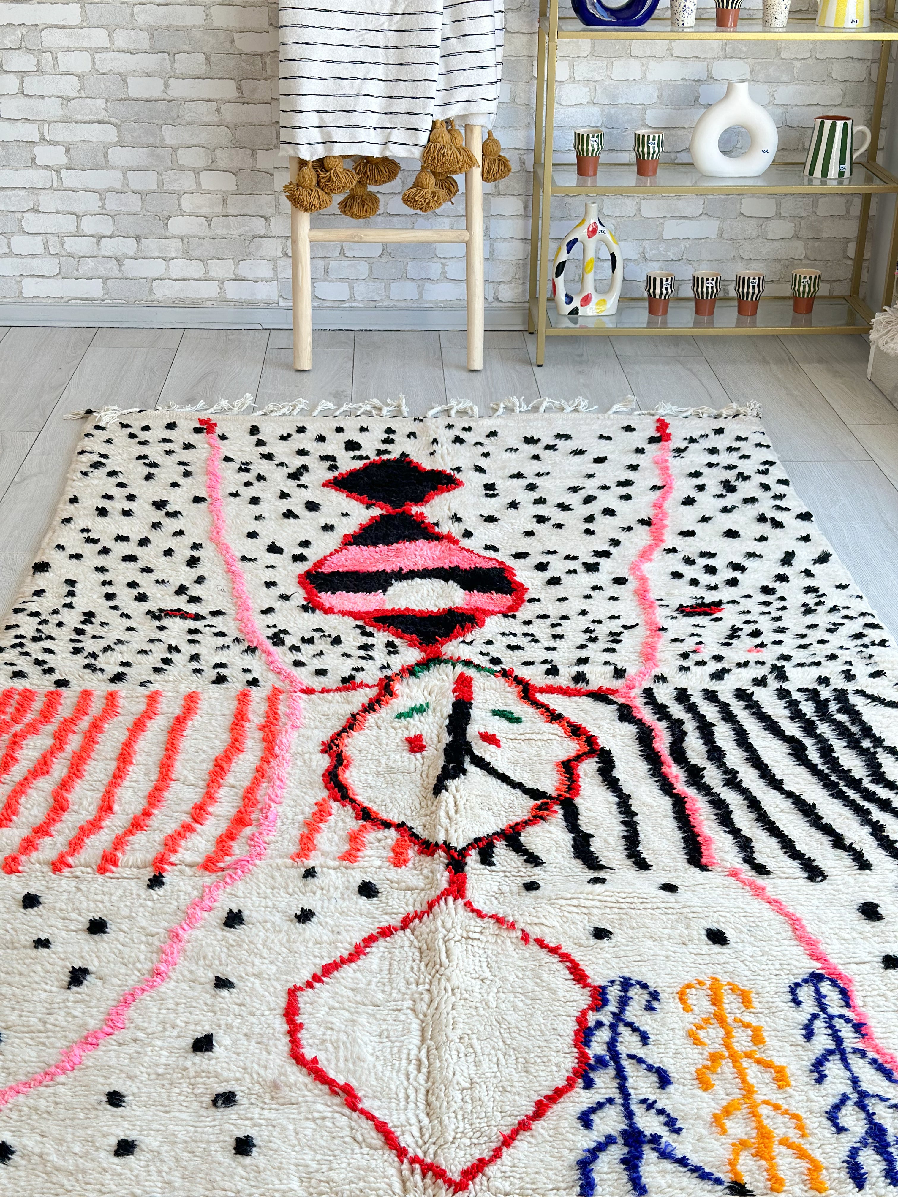 Colorful Berber rug 142 x 263 cm - n°595