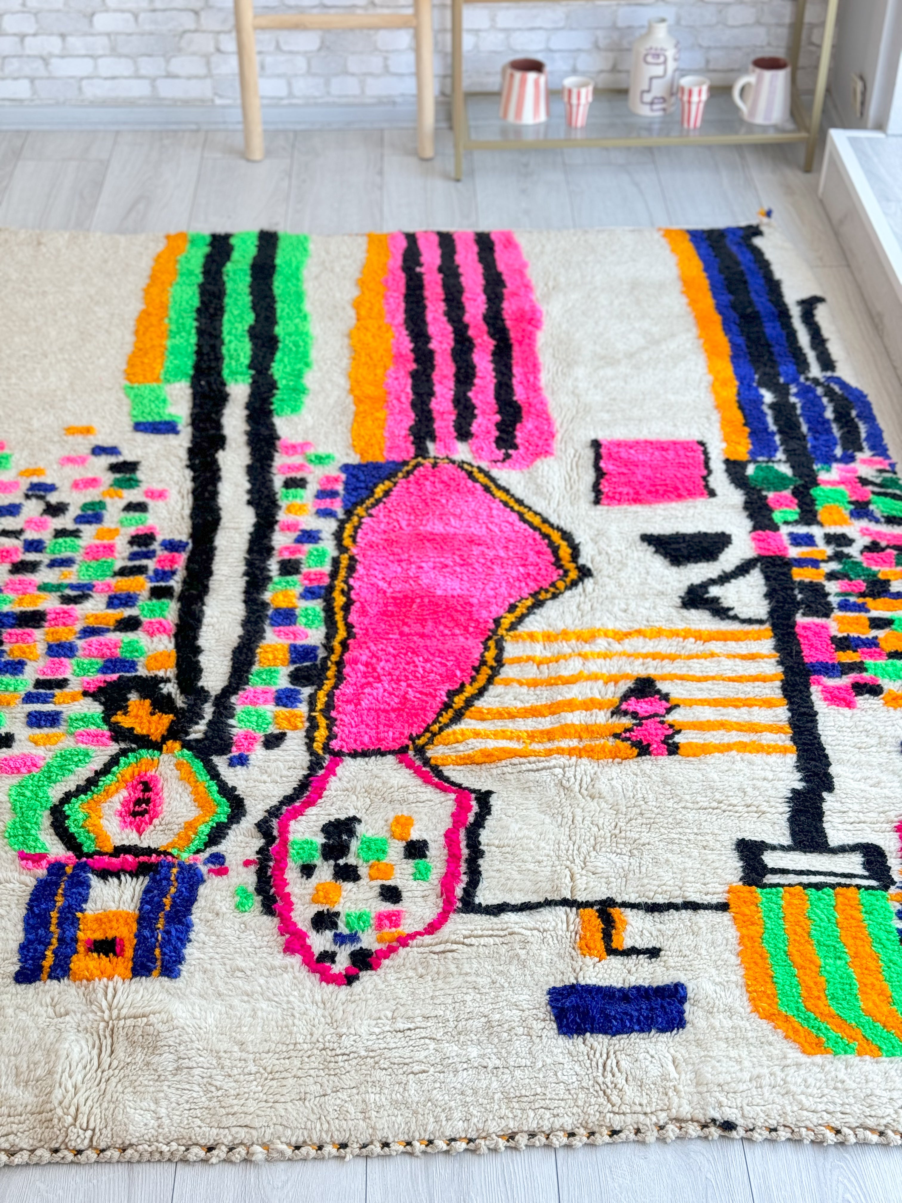 Tapis berbère coloré 180 x 227 cm - n°1287