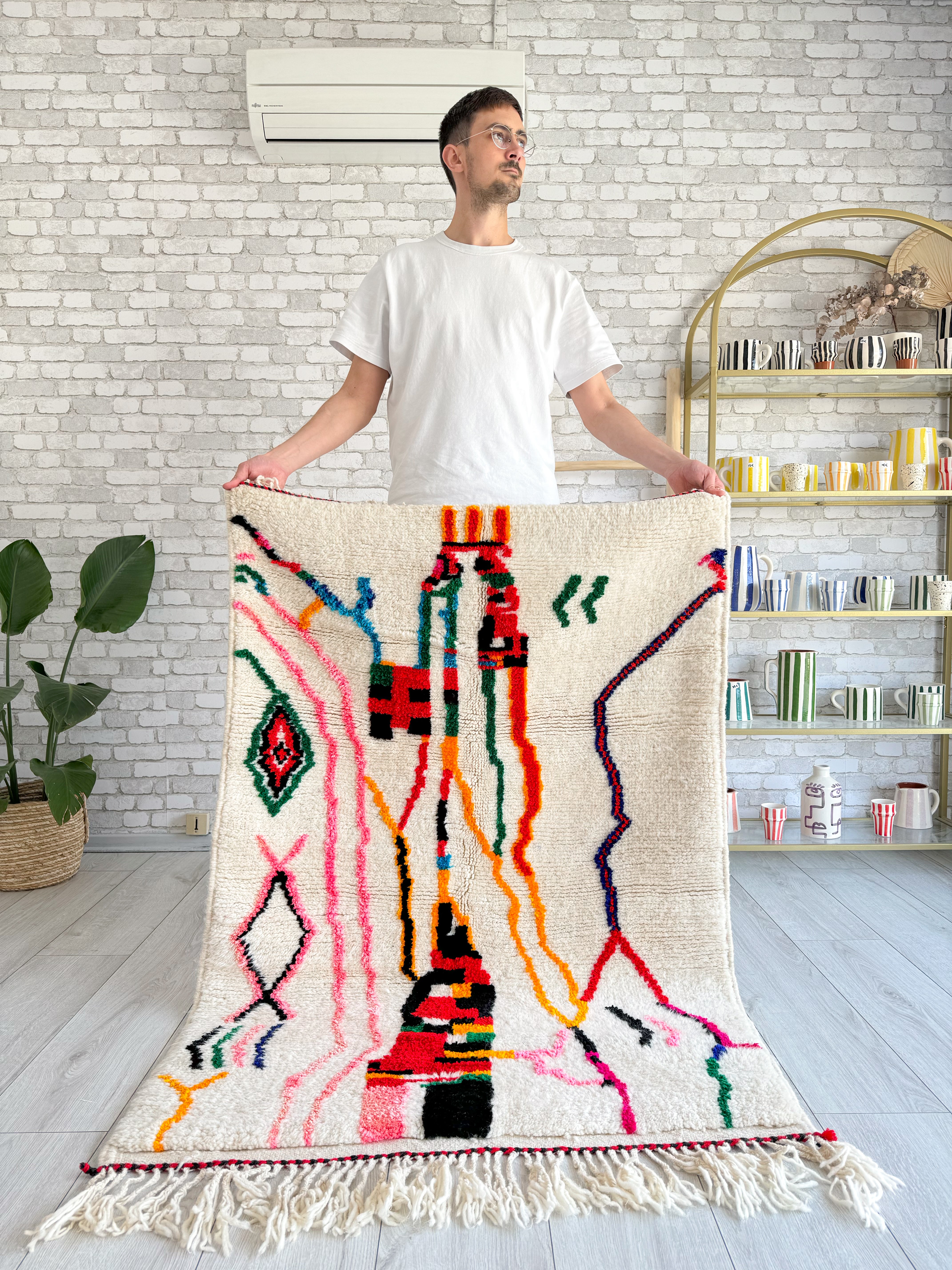 Tapis berbère coloré 105 x 163 cm - n°1008