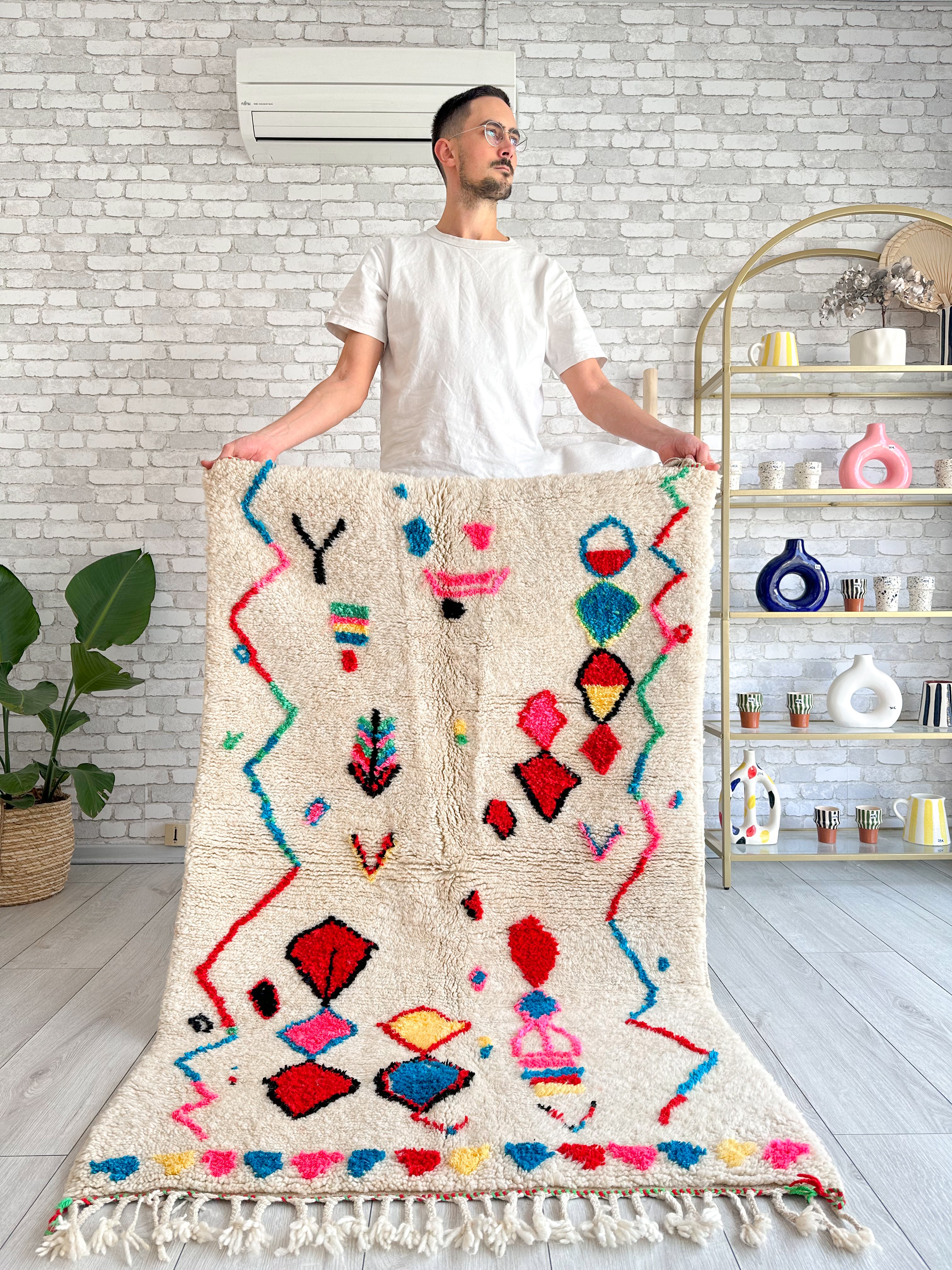 Colorful Berber rug 100 x 174 cm - n°723