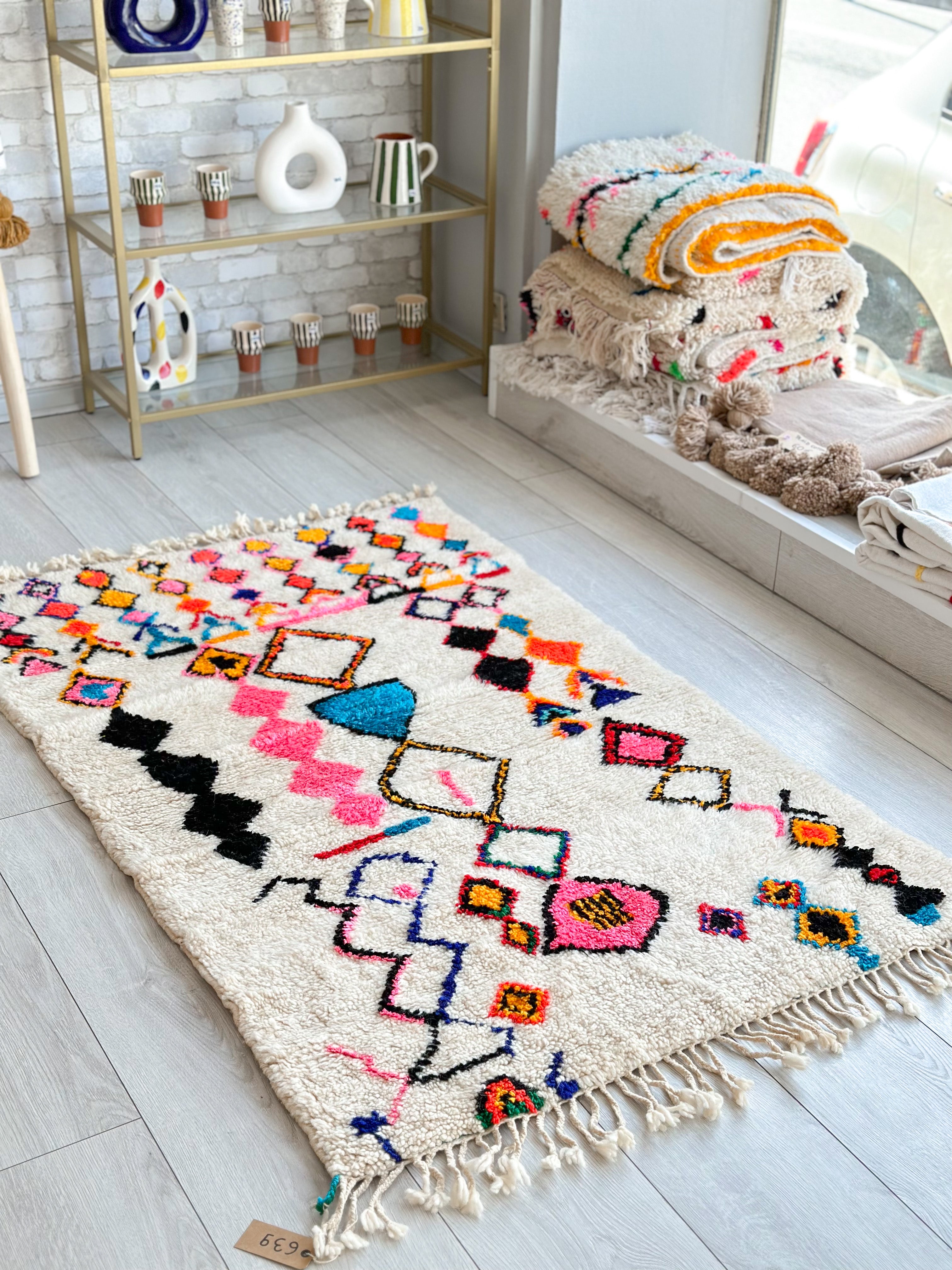 Colorful Berber rug 94 x 163 cm - n°639