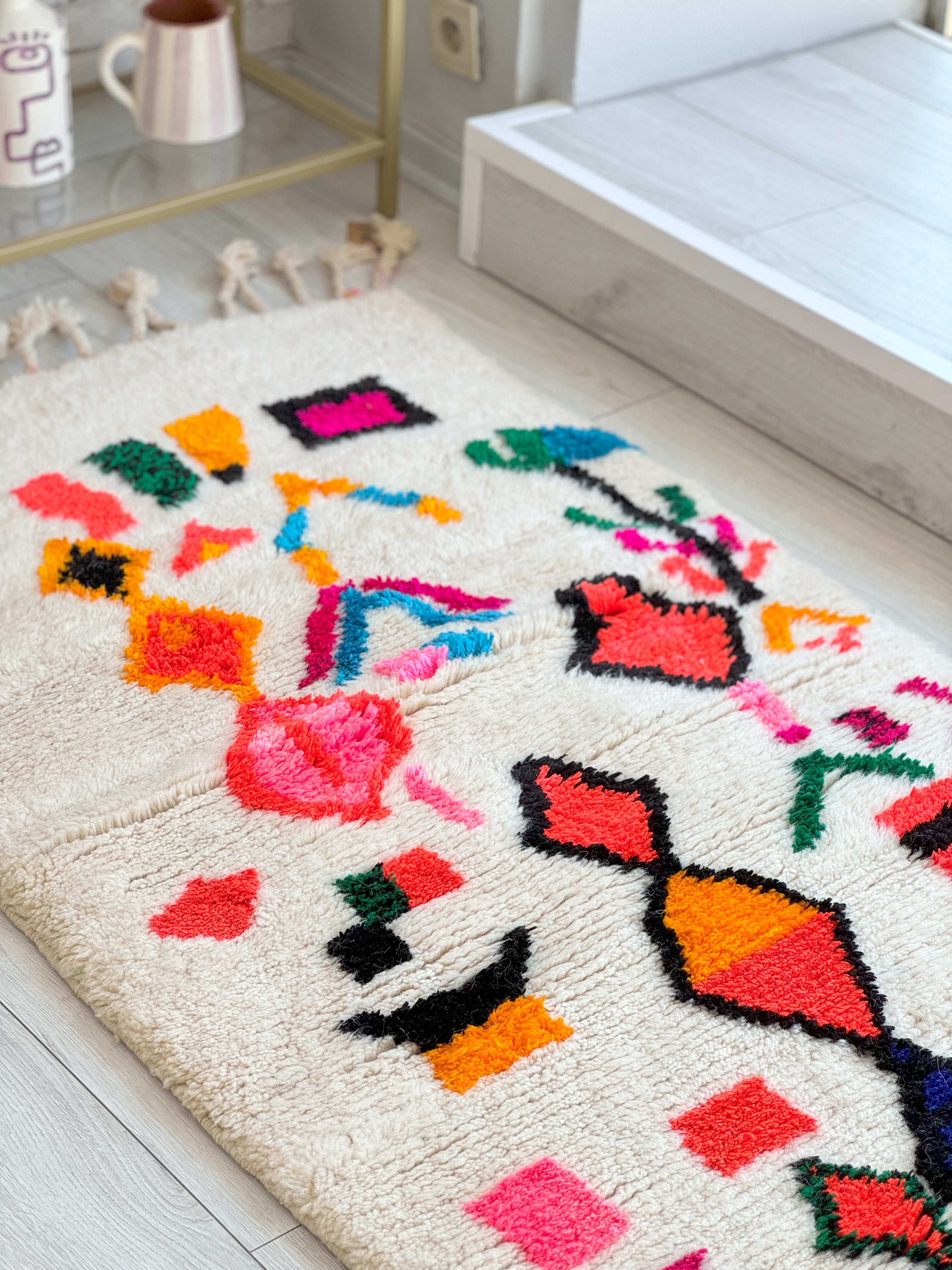 Colorful Moroccan Runner Rug 80 x 270 cm / 2.6 x 8.9 ft - n°1346