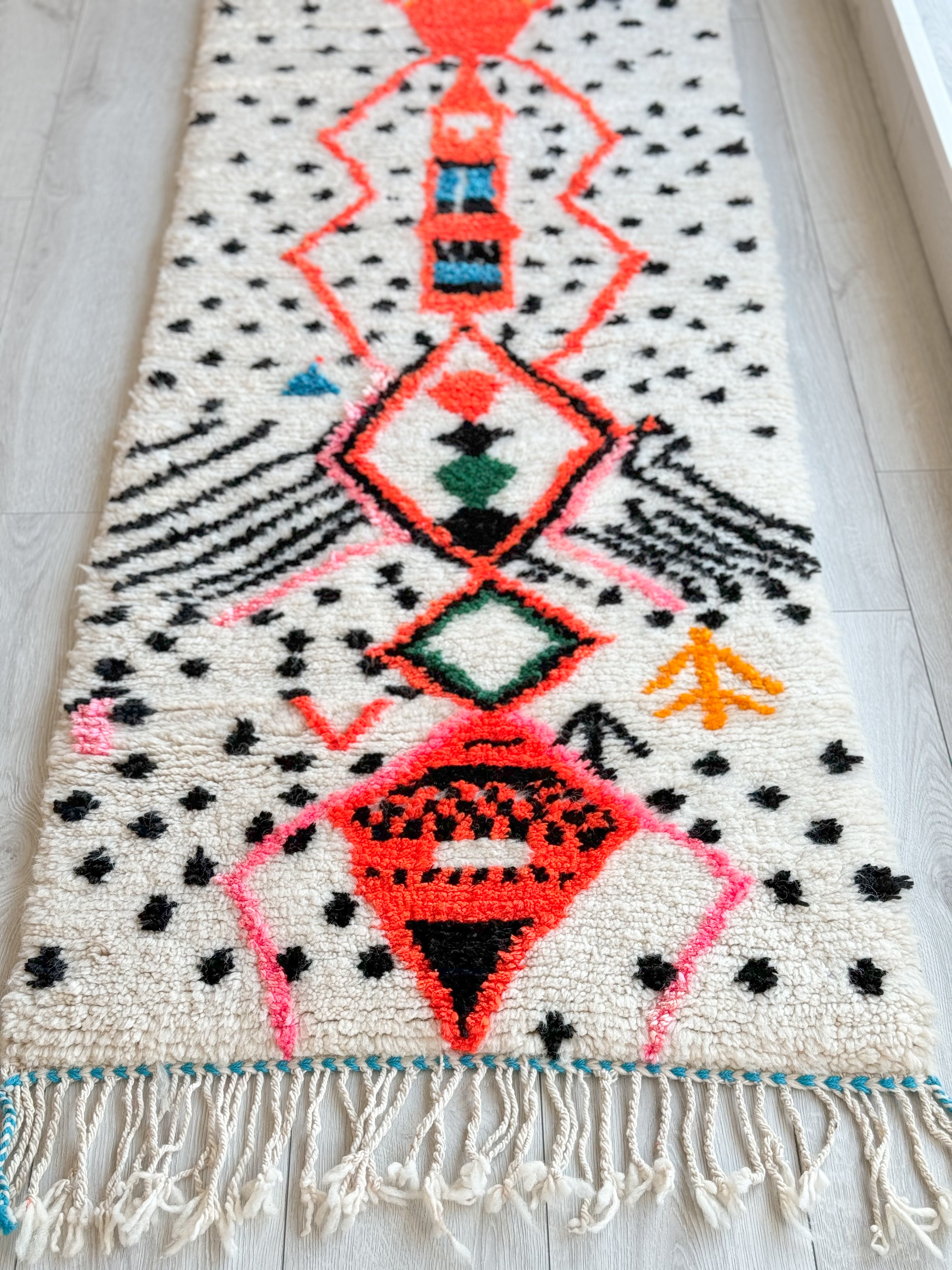 Tapis berbère de couloir coloré 83 x 230 cm - n°812