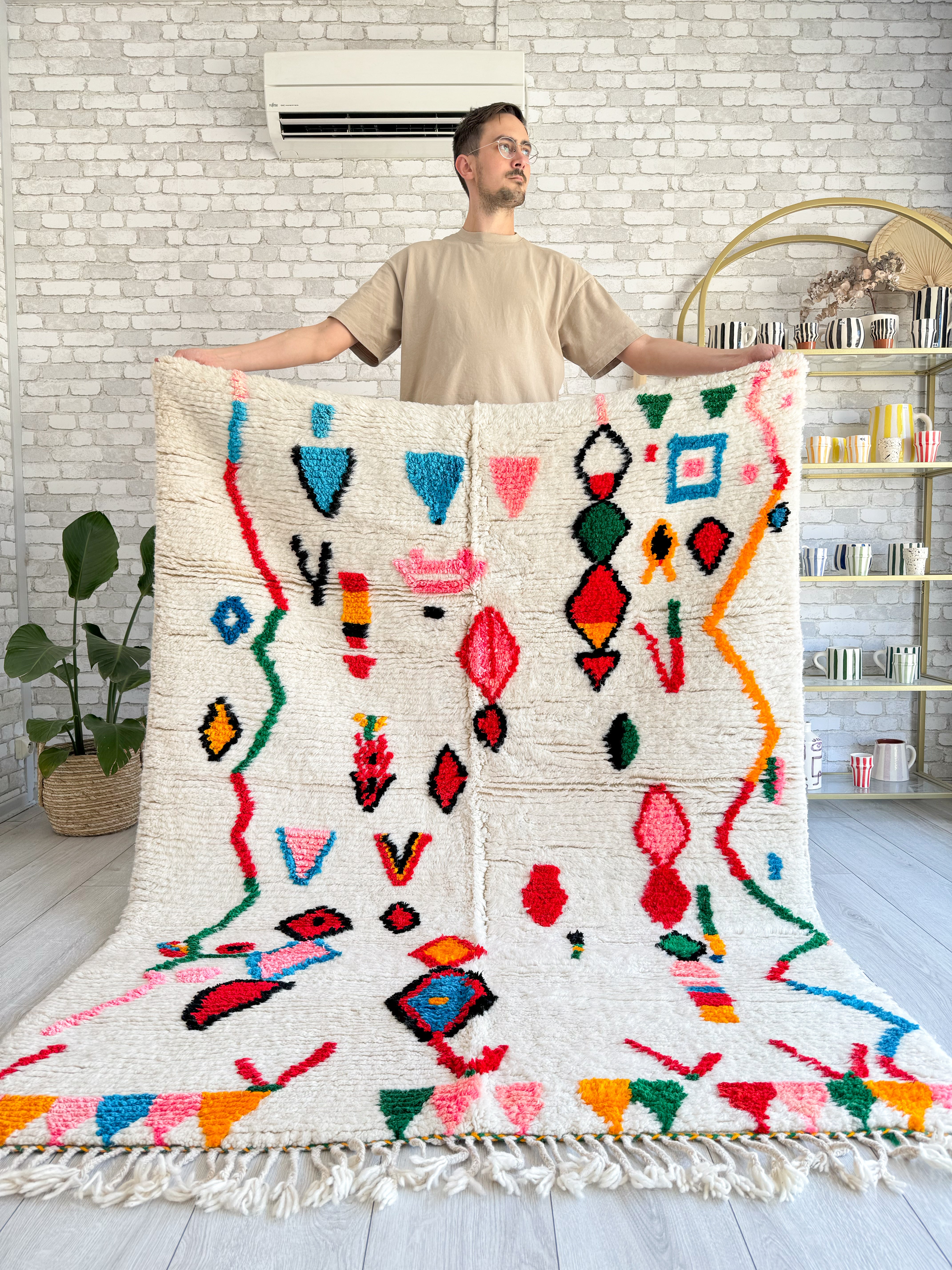 Colorful Berber rug 145 x 210 cm - n°989