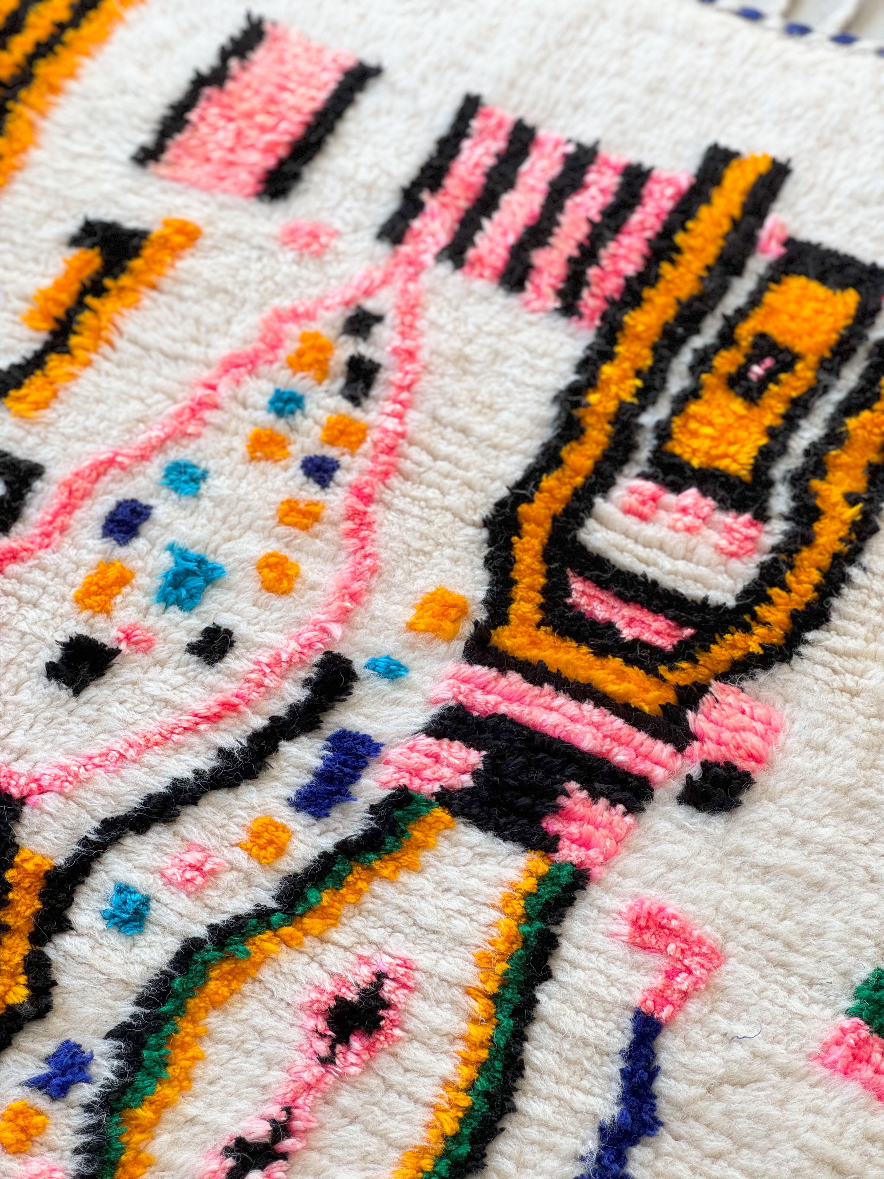 Colorful Berber rug 97 x 160 cm - n°955