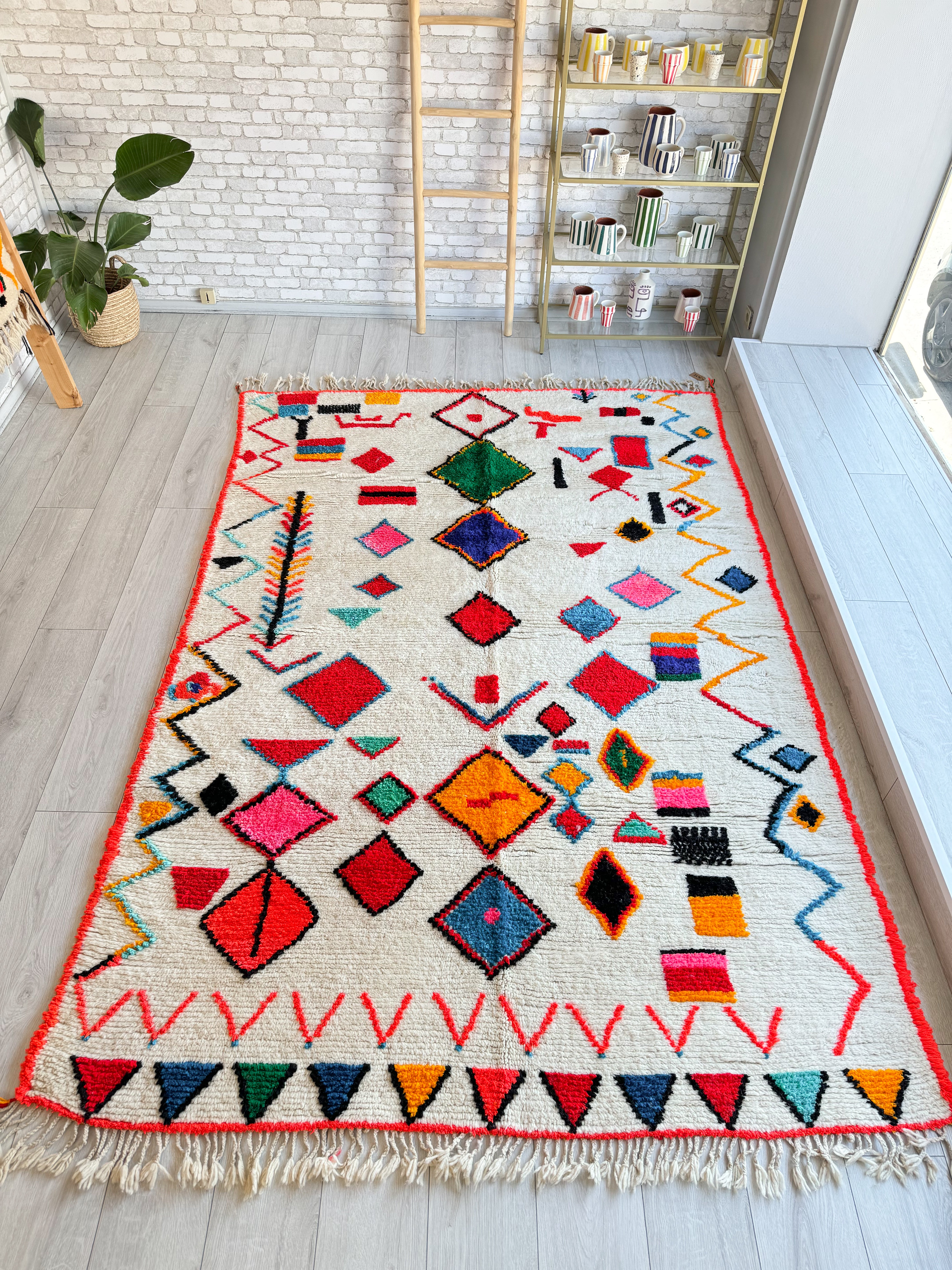 Amazigh Moroccan Rug,Moroccan Berber Custom Style Colorful Diamond Azilal Rugs, Berber rugs, Symbols Rugs 2024 Tapis Berber, Genuine Wool Rugs