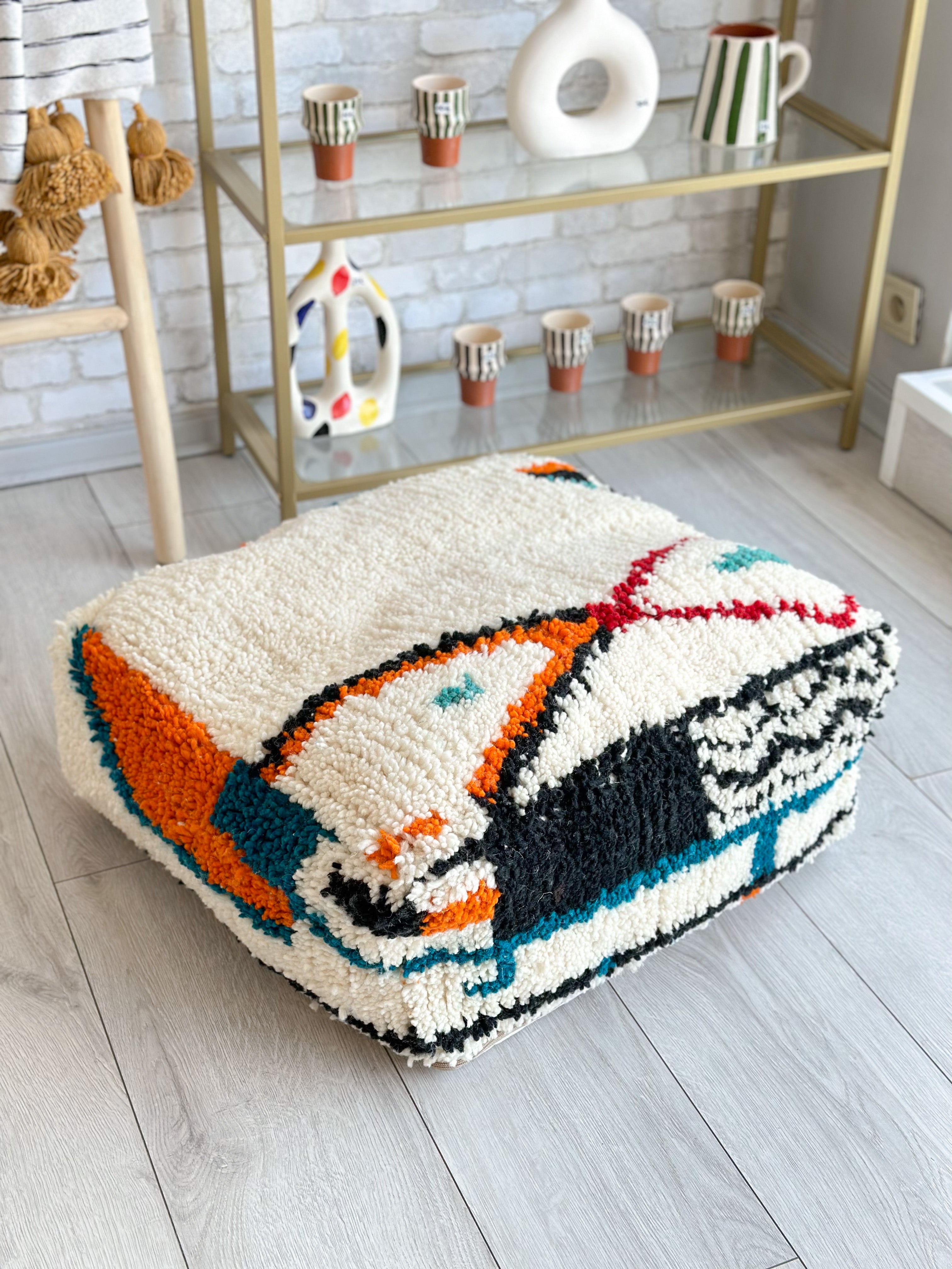 Marokkanischer Pouf, Beni Ouarain Pouf - 60 x 60 cm