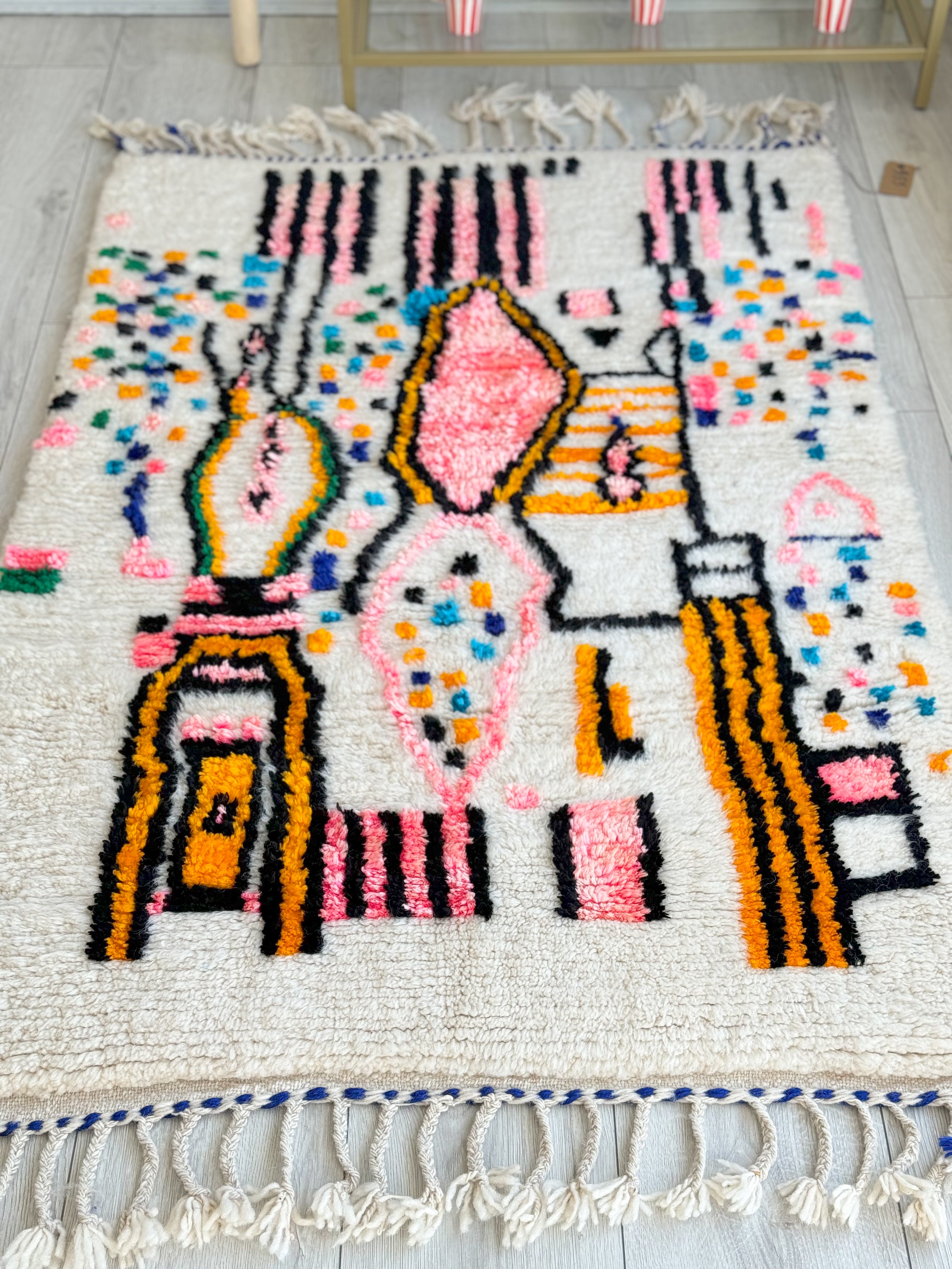 Colorful Berber rug 97 x 160 cm - n°955