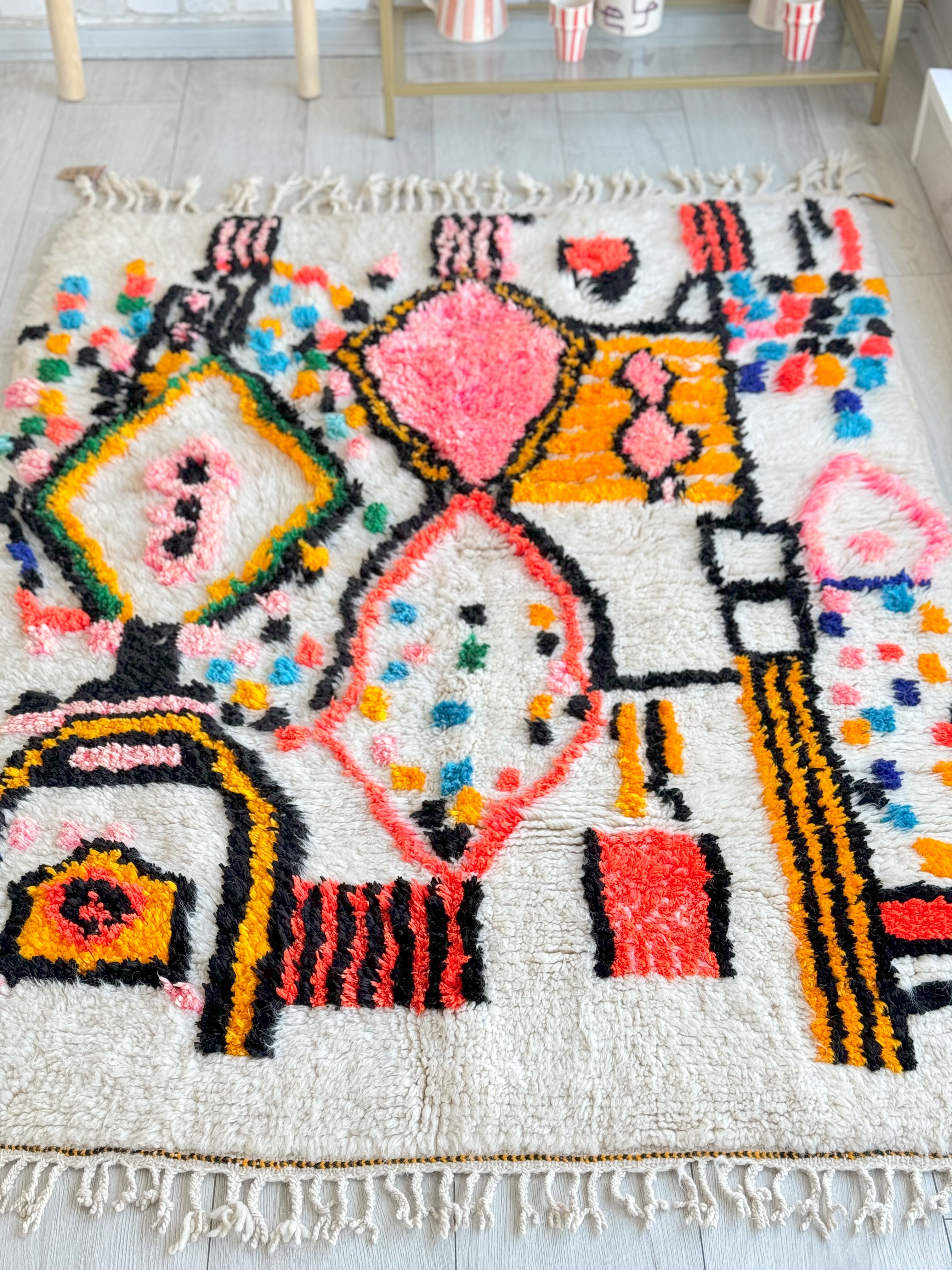 Tapis berbère coloré 122 x 180 cm - n°981