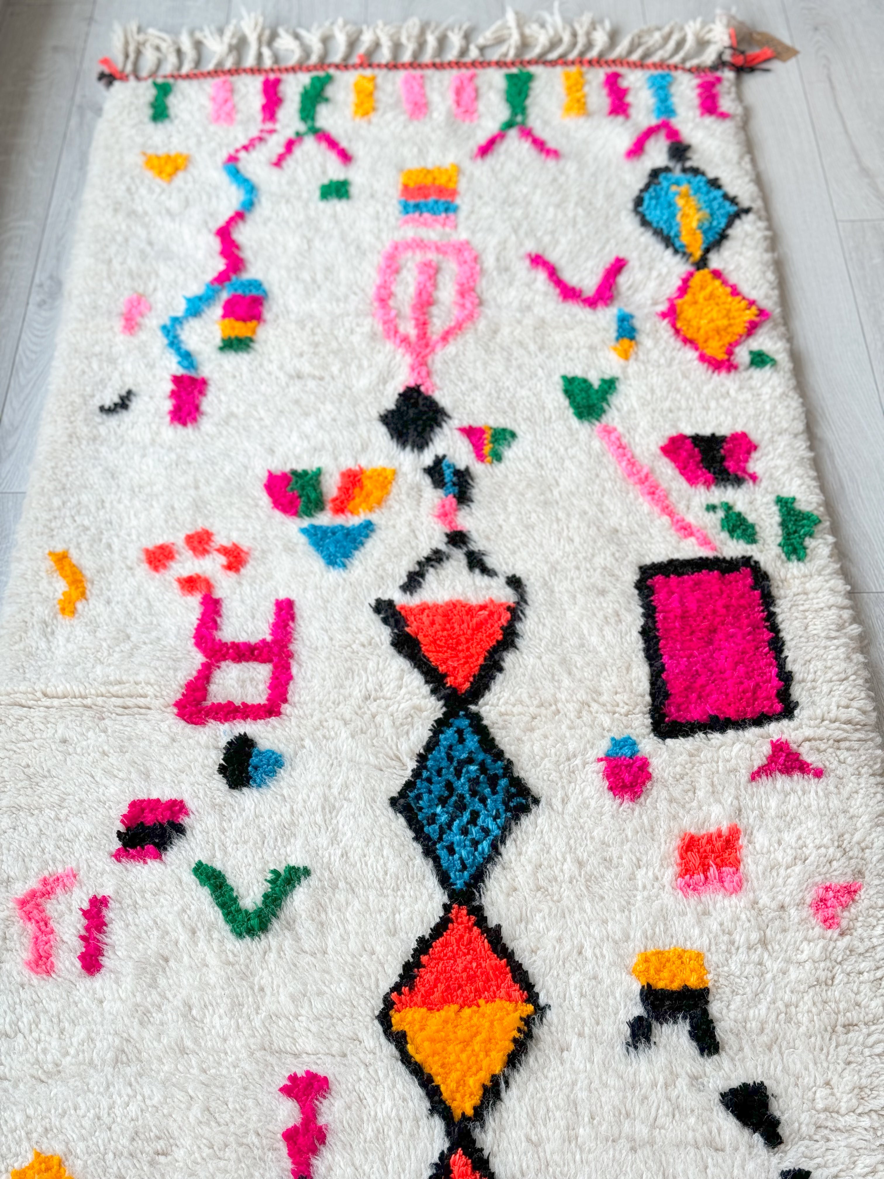 Colorful Berber hallway rug 90 x 260 cm - n°862