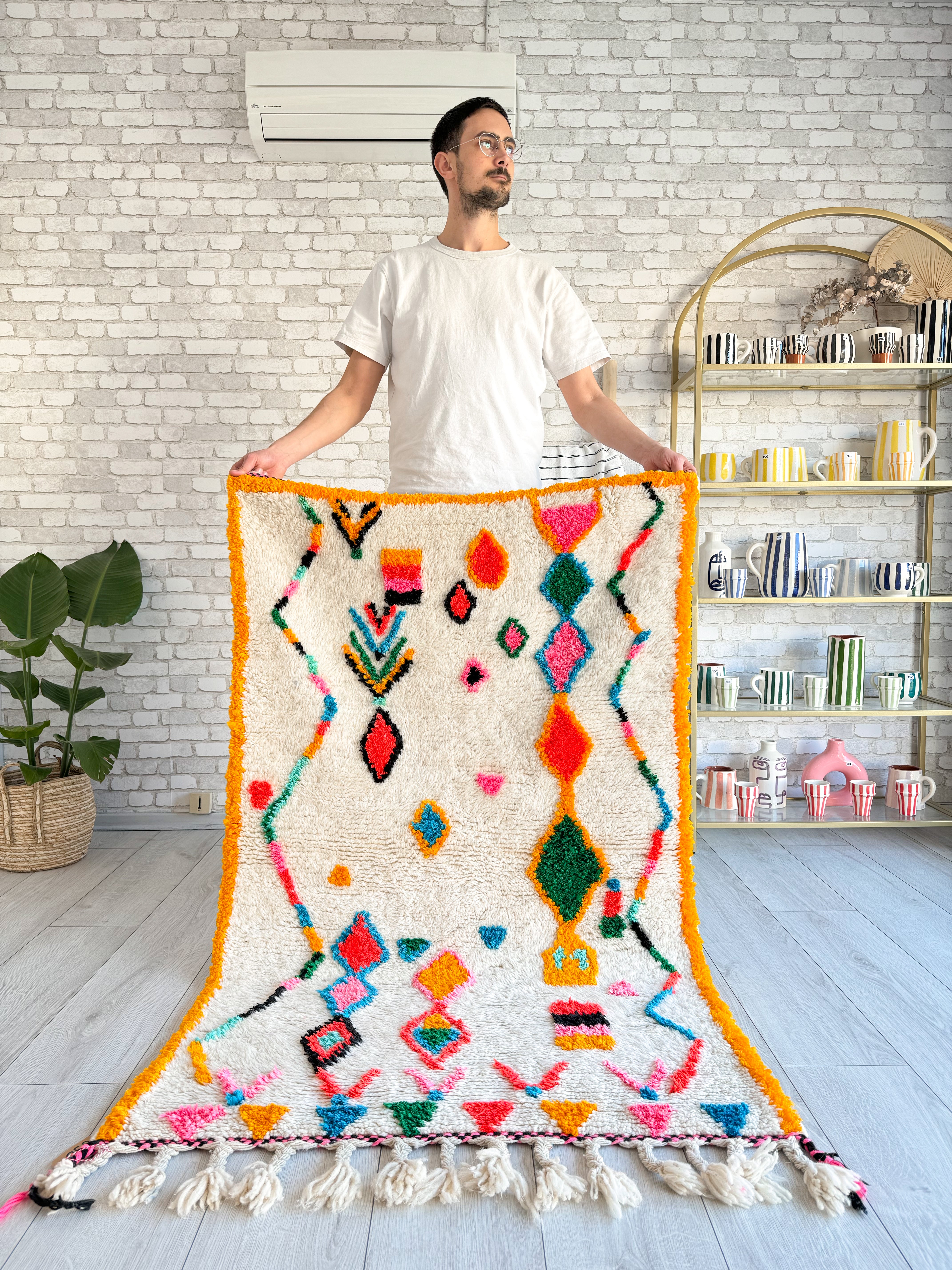 Colorful Berber rug 100 x 175 cm - n°859