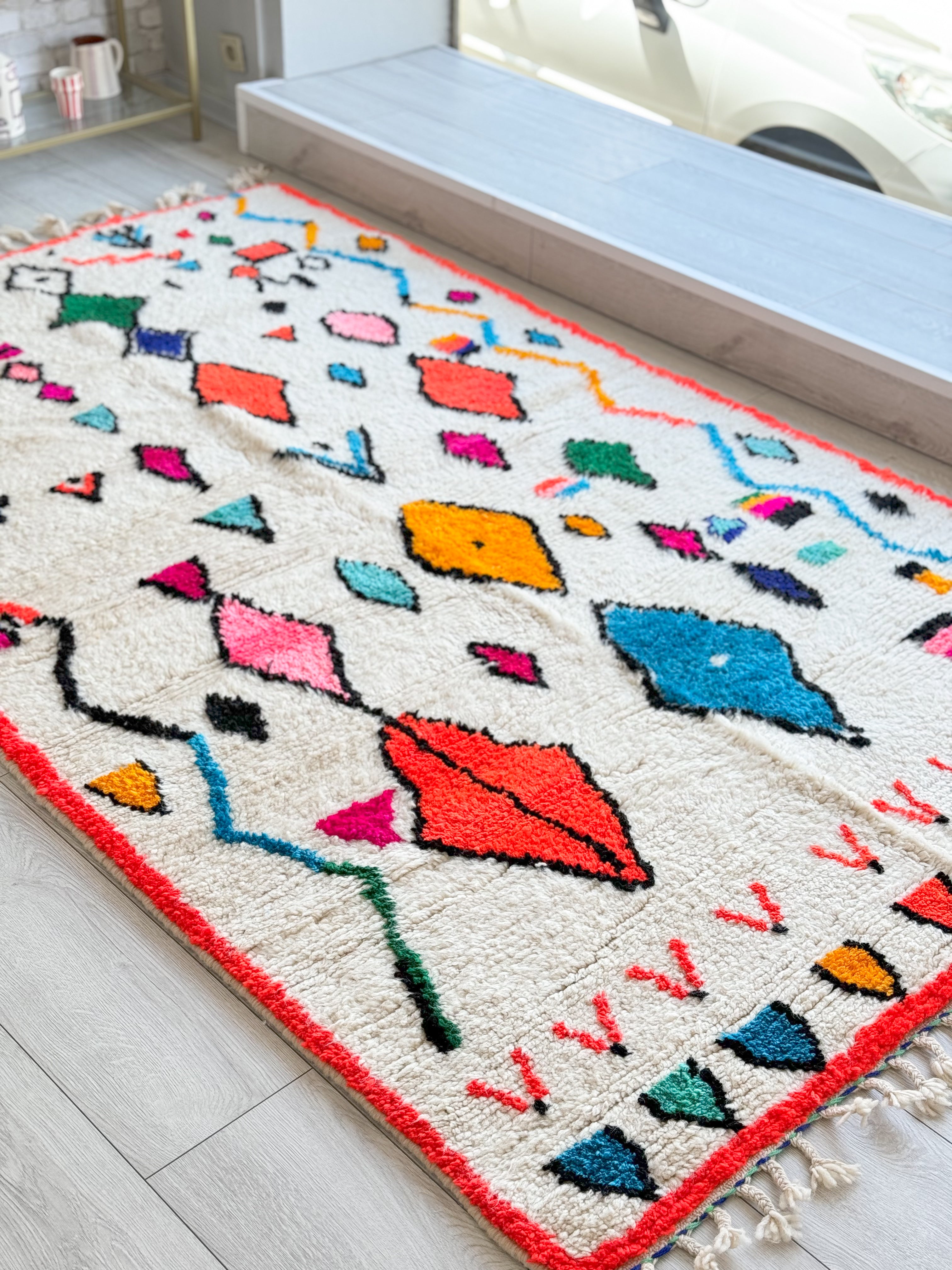 Colorful Berber rug 148 x 260 cm / 4.9 x 8.5 ft - n°1032