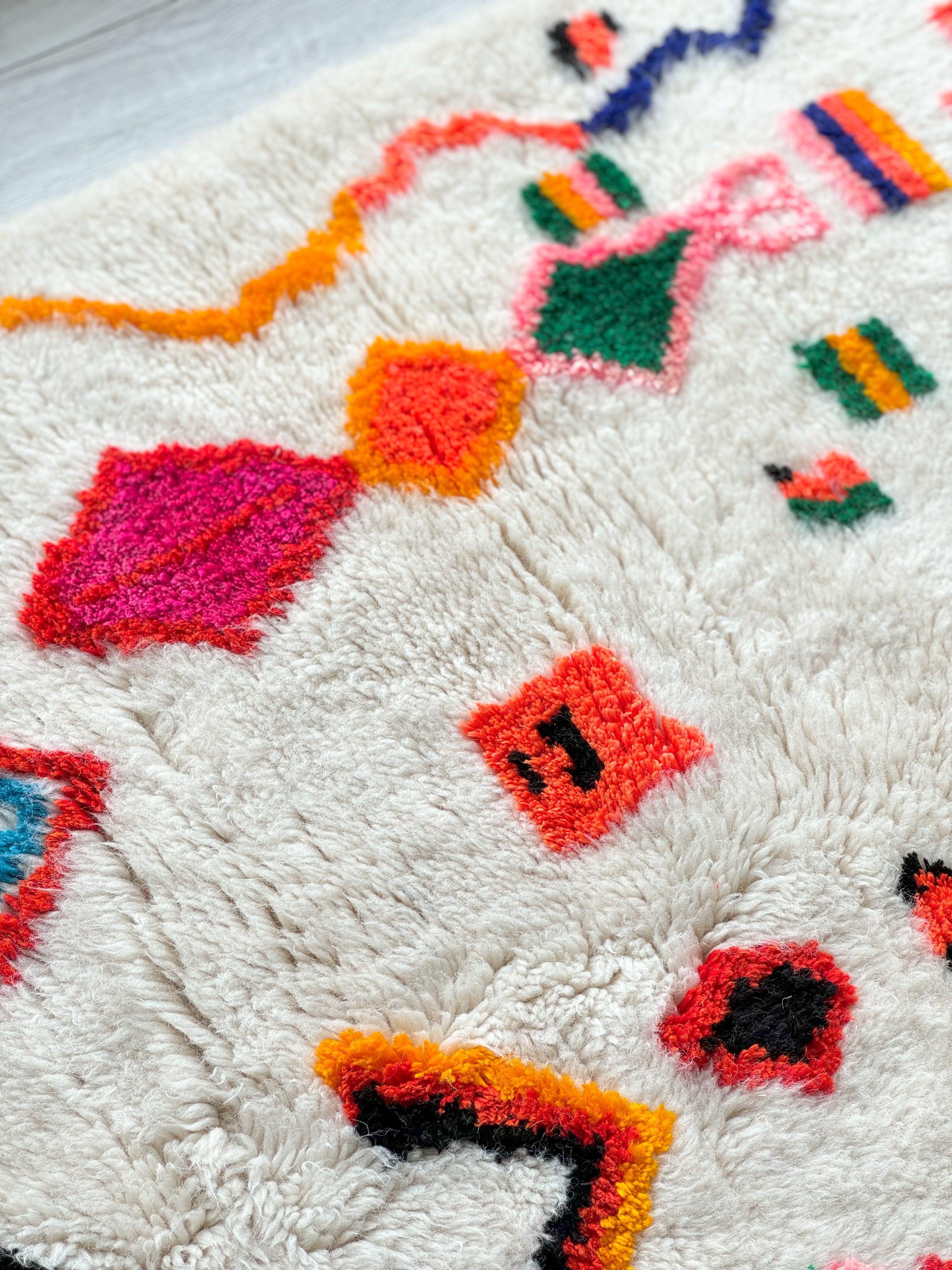 Colorful Berber rug 101 x 170 cm - n°934