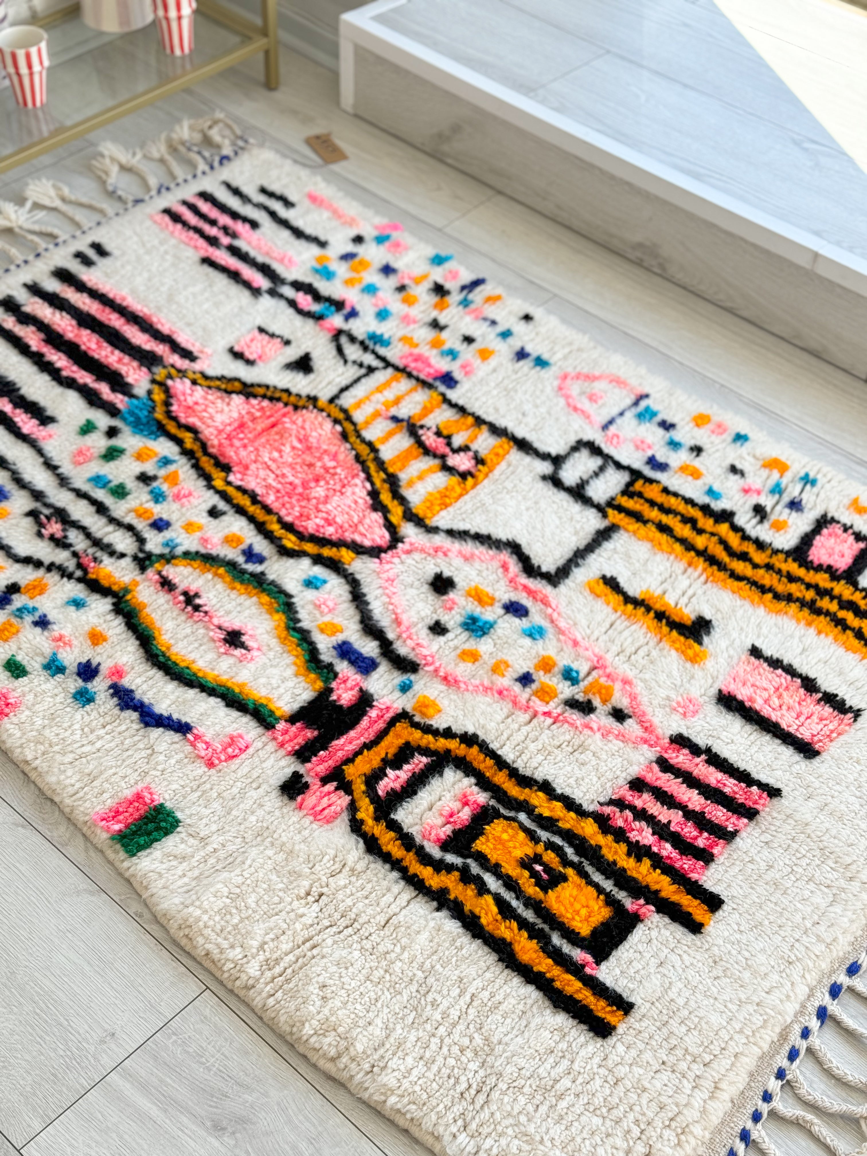 Colorful Berber rug 97 x 160 cm - n°955