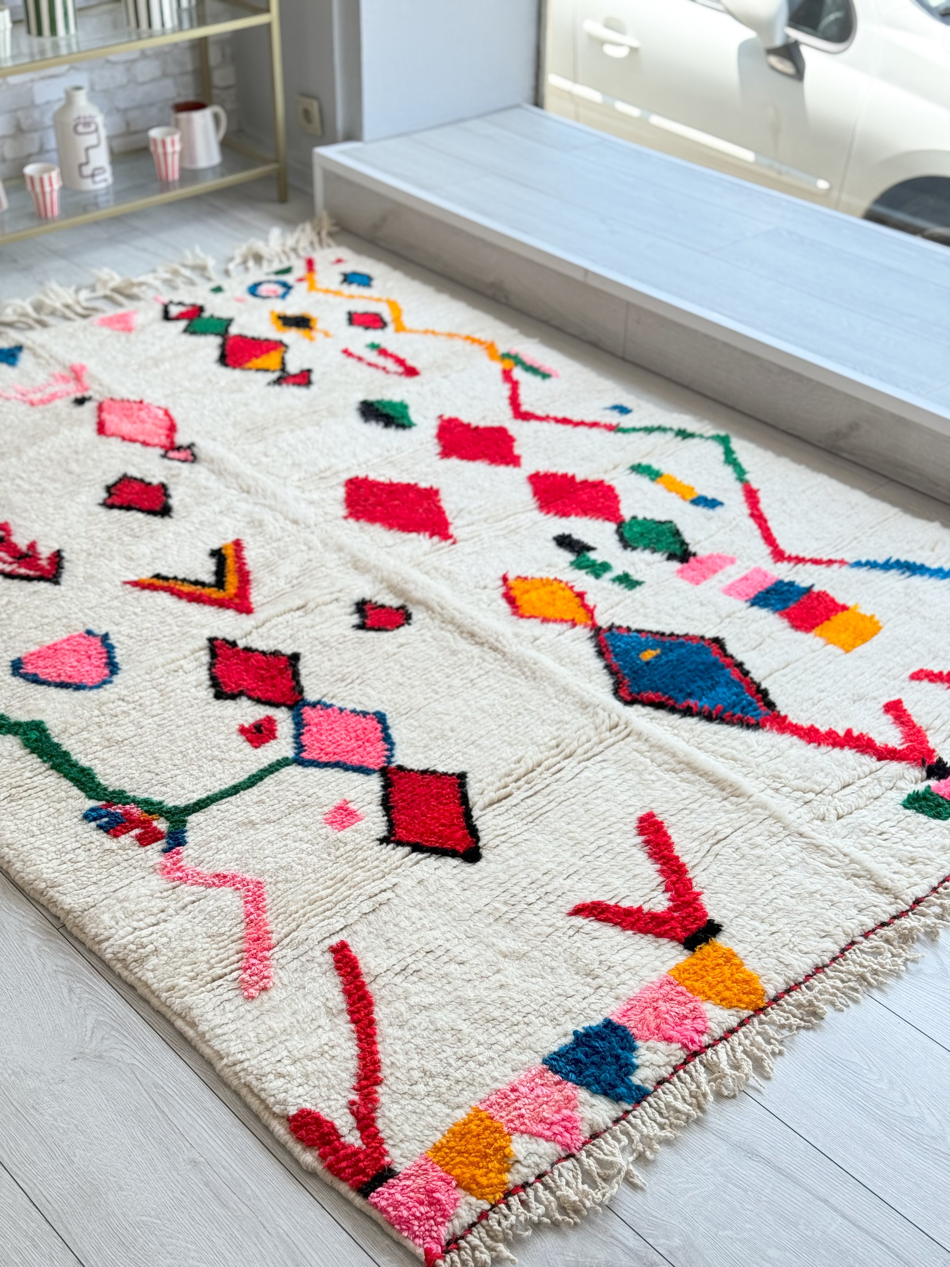 Colorful Berber rug 151 x 220 cm - n°1128