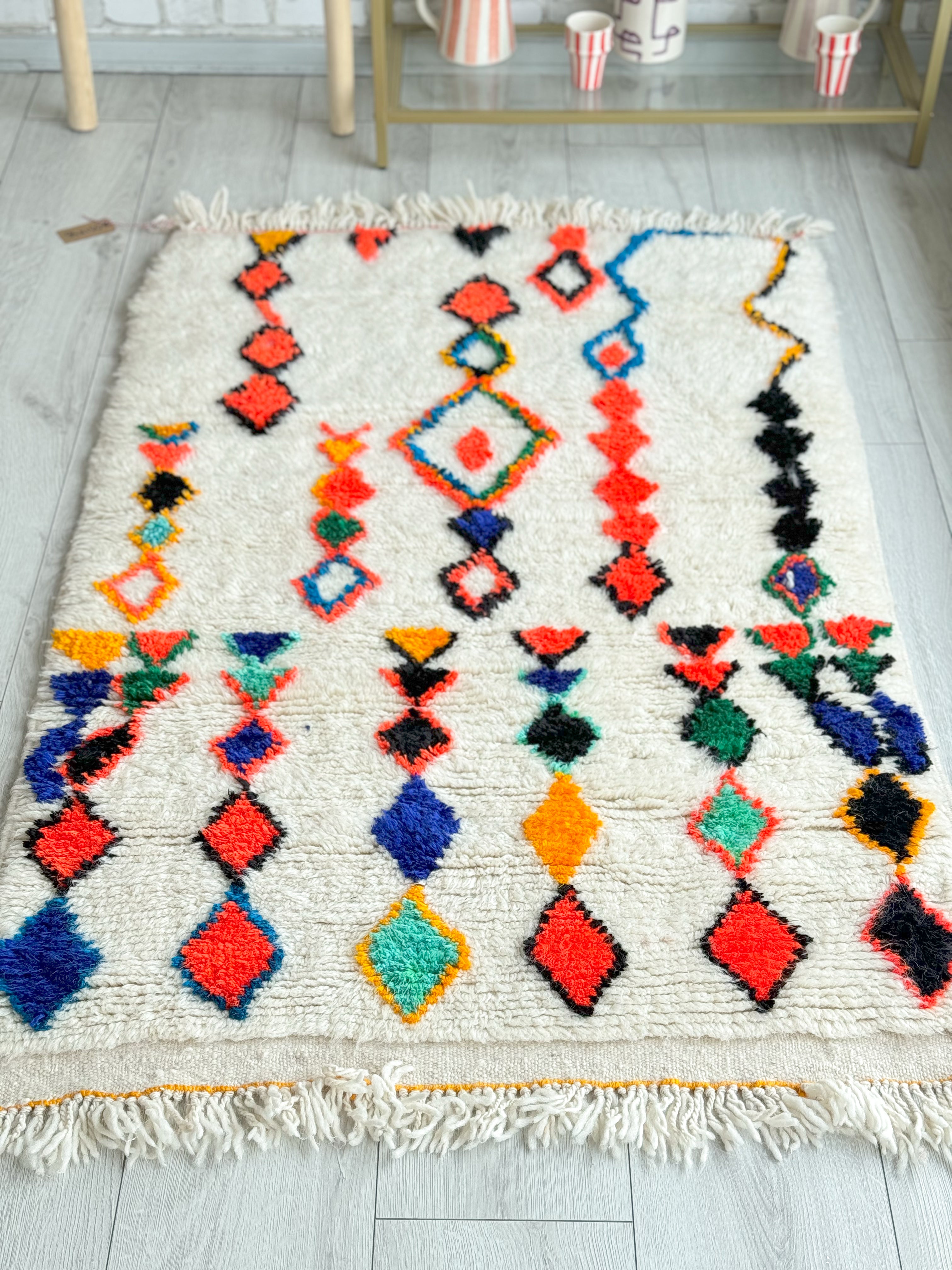 Colorful Berber rug 94 x 150 cm - n°992