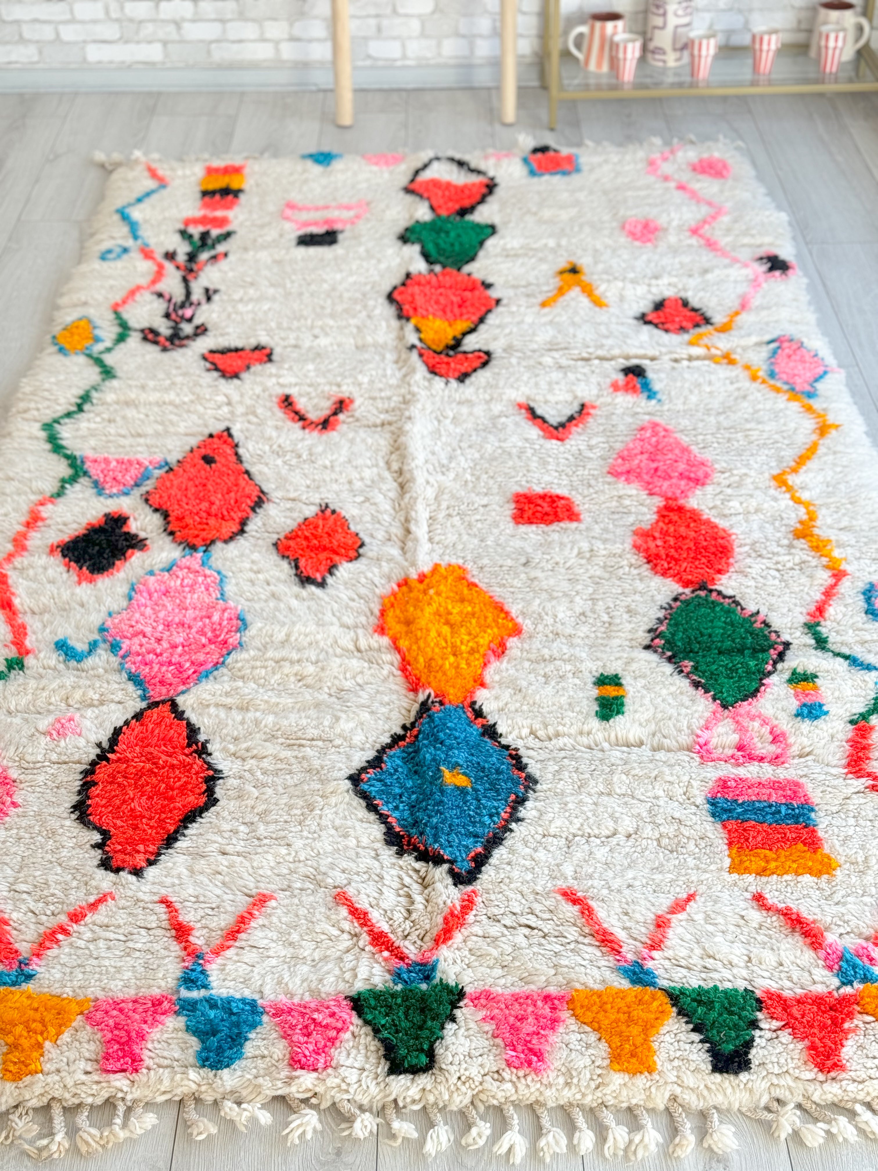 Colorful Berber rug ULTRA SHAGGY 150 x 262 cm - n°902