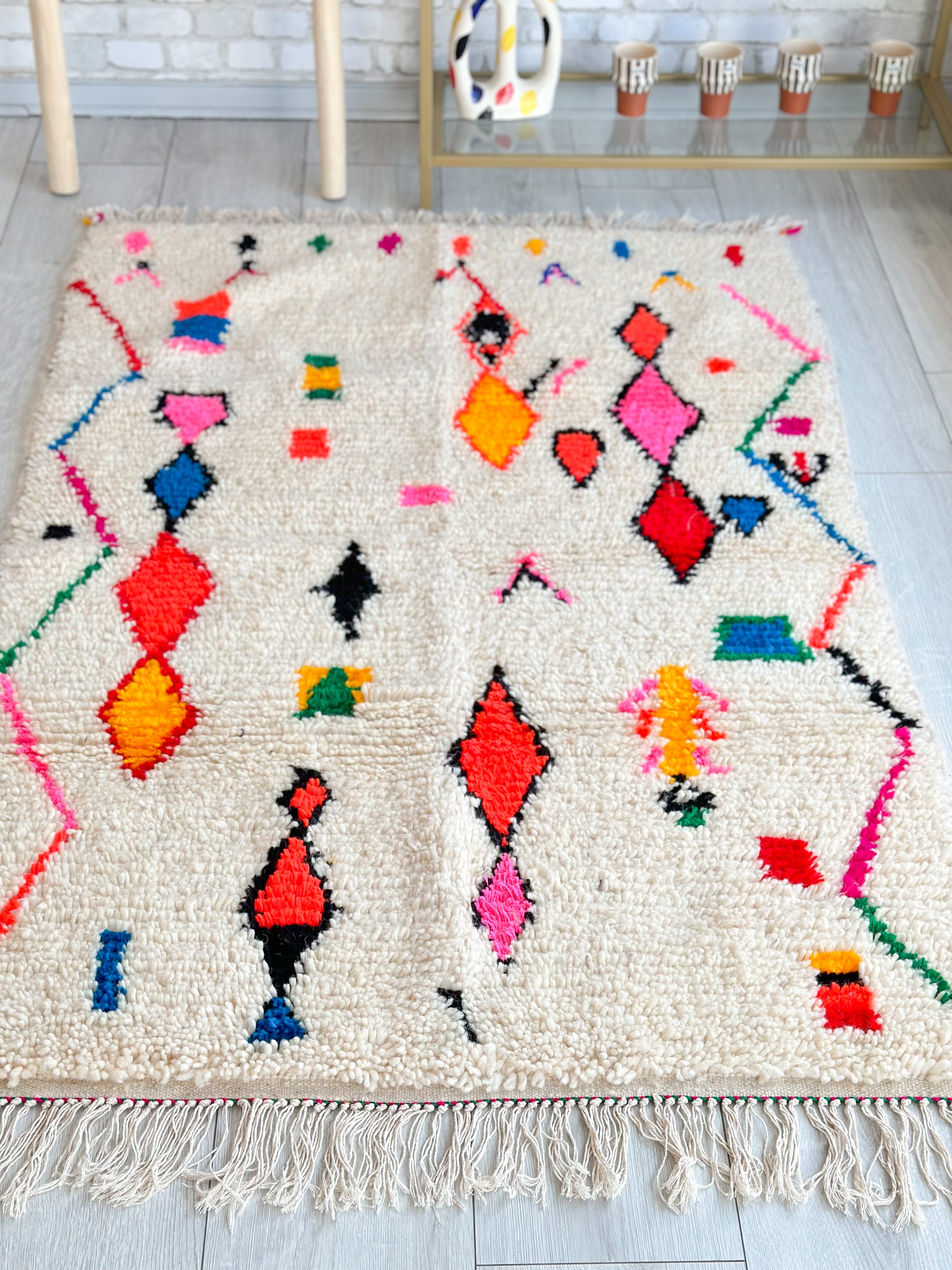 Colorful Berber rug 100 x 160 cm - n°659