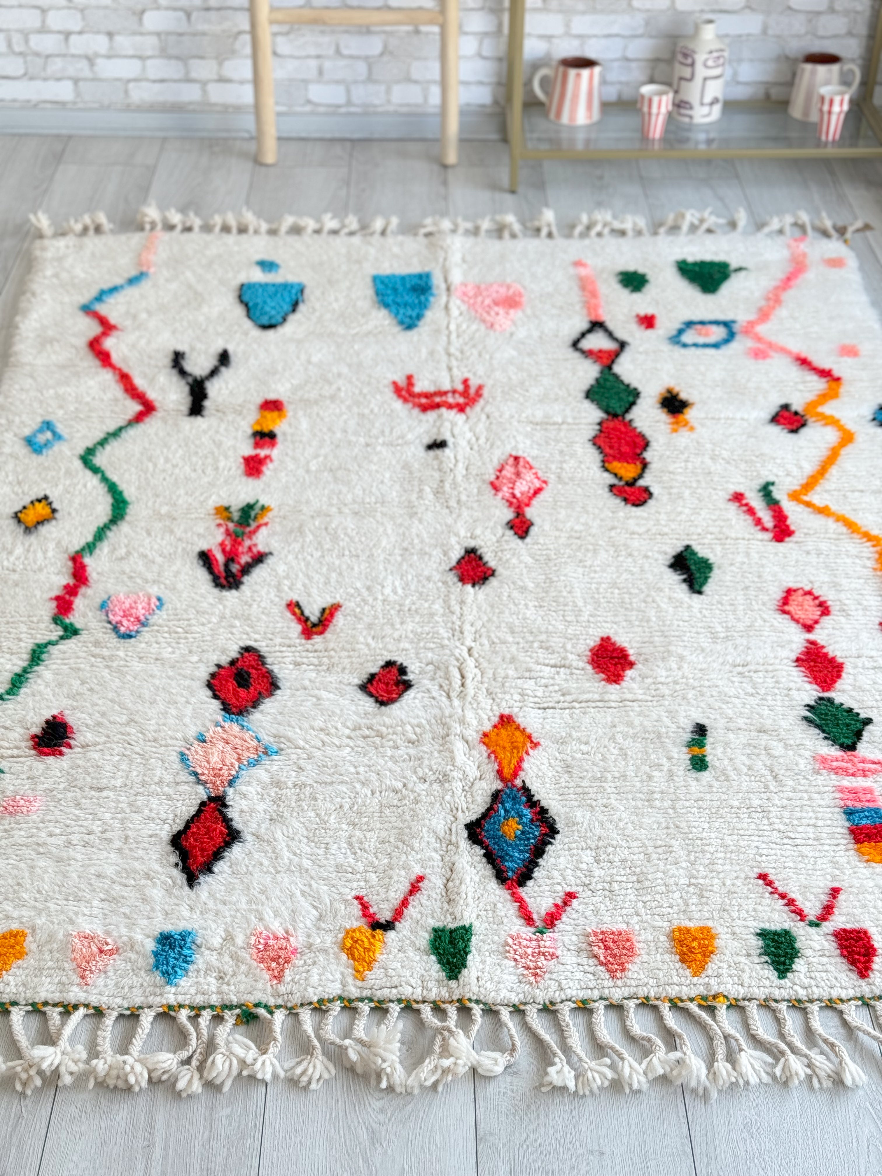 Colorful Berber rug 158 x 208 cm - n°973