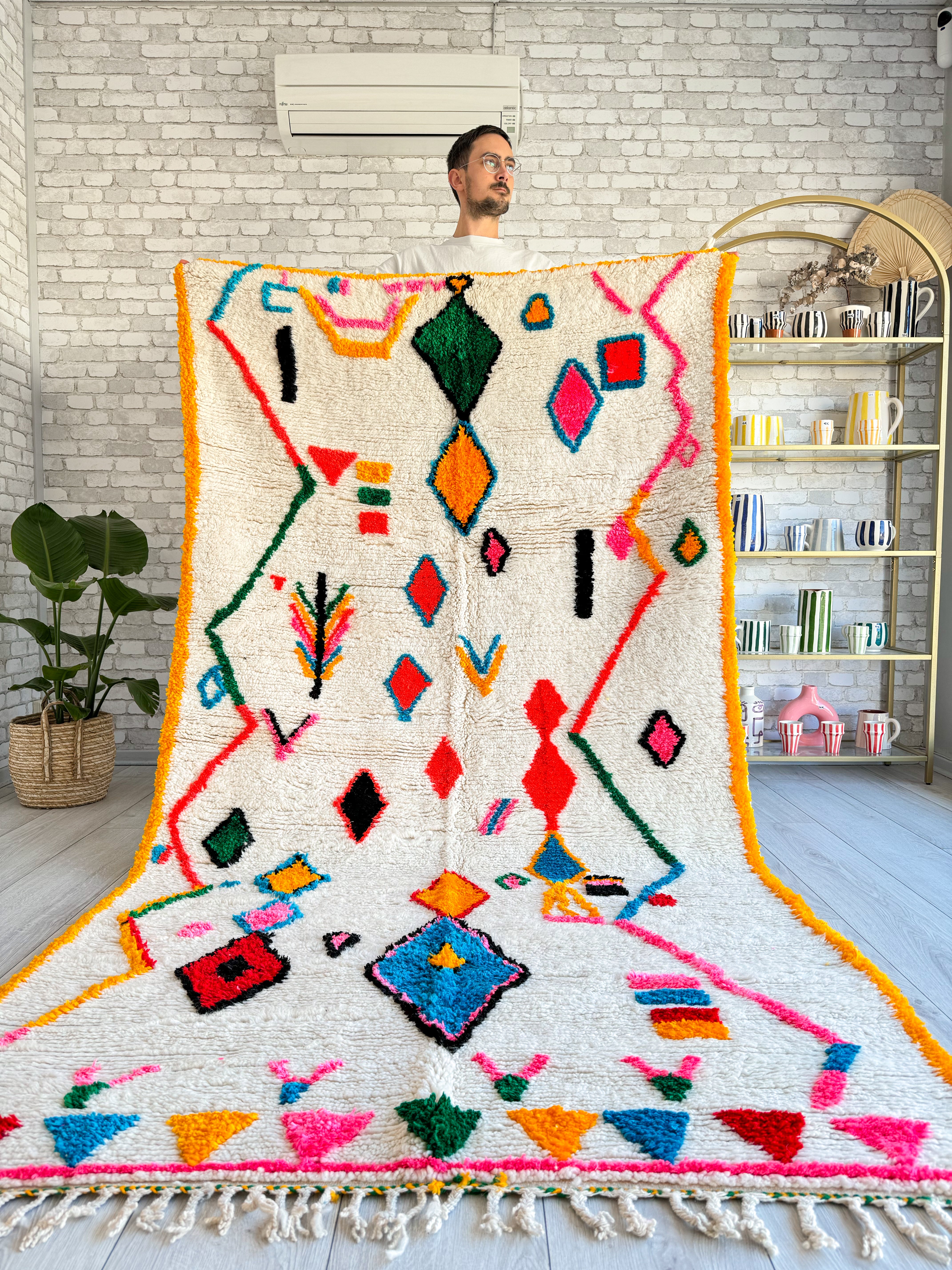 Colorful Berber rug 140 x 265 cm - n°857