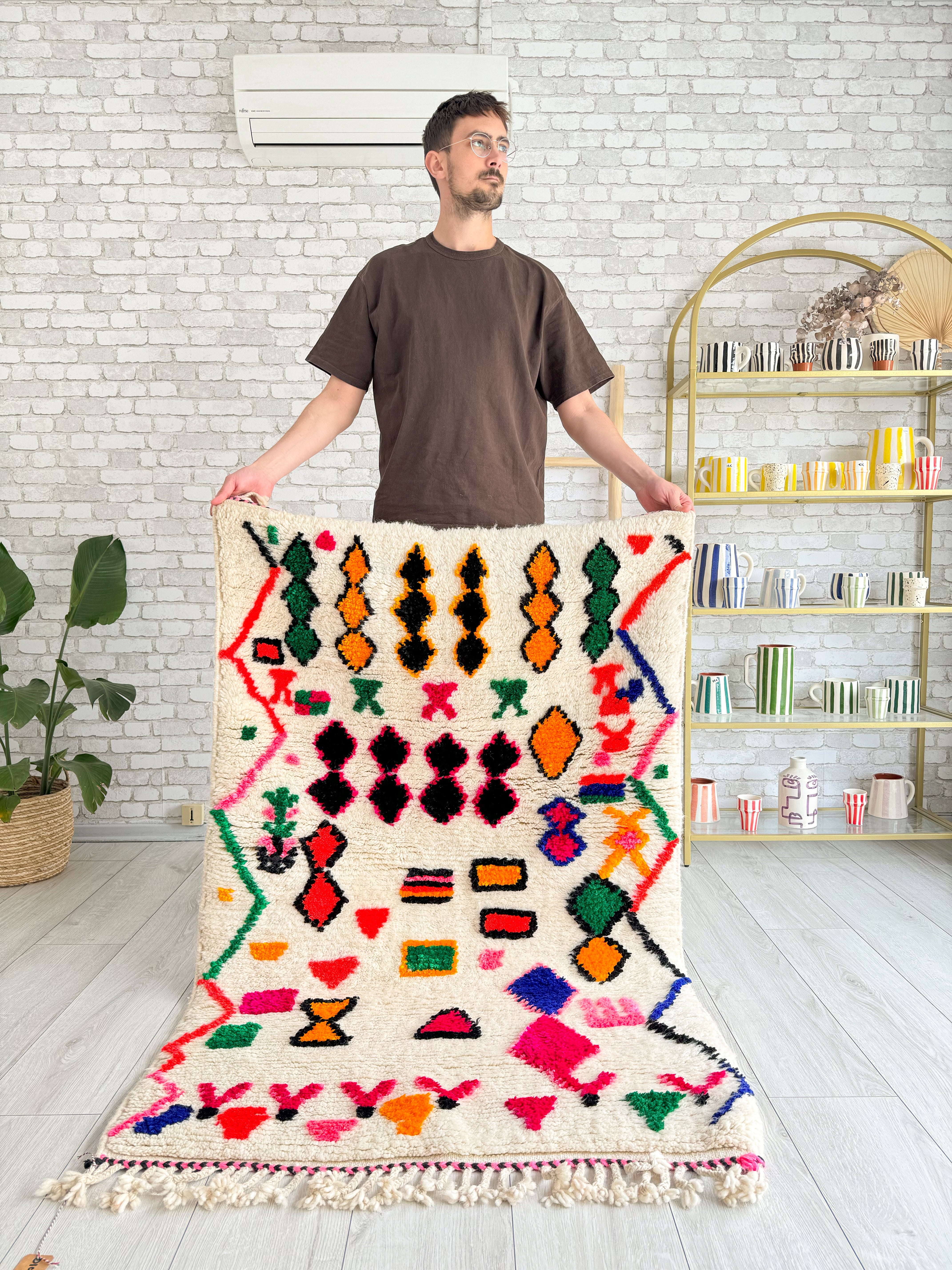 Colorful Berber rug 100 x 163 cm - n°1071