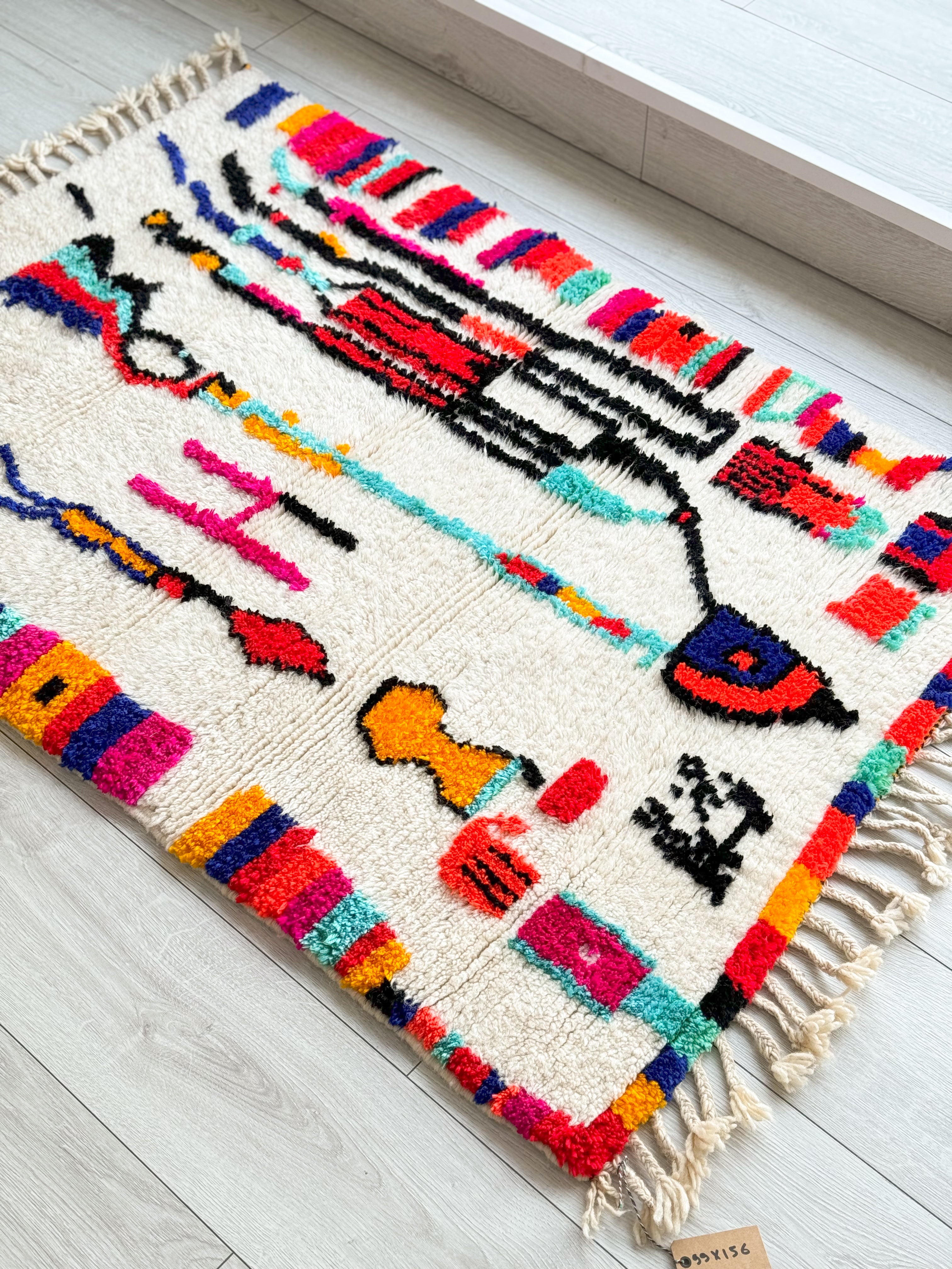 Colorful Berber rug 99 x 156 cm - n°1095