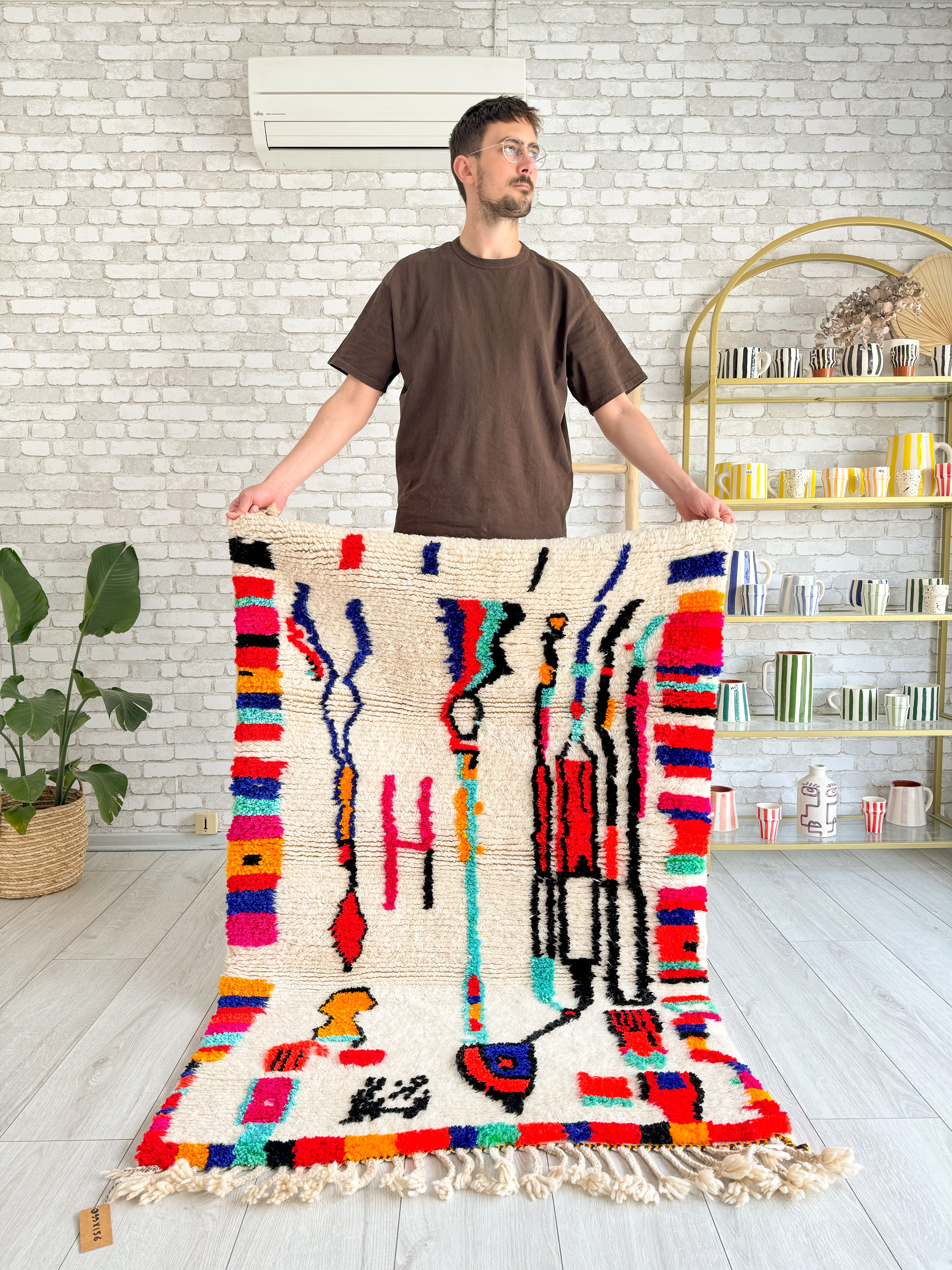 Colorful Berber rug 99 x 156 cm - n°1095