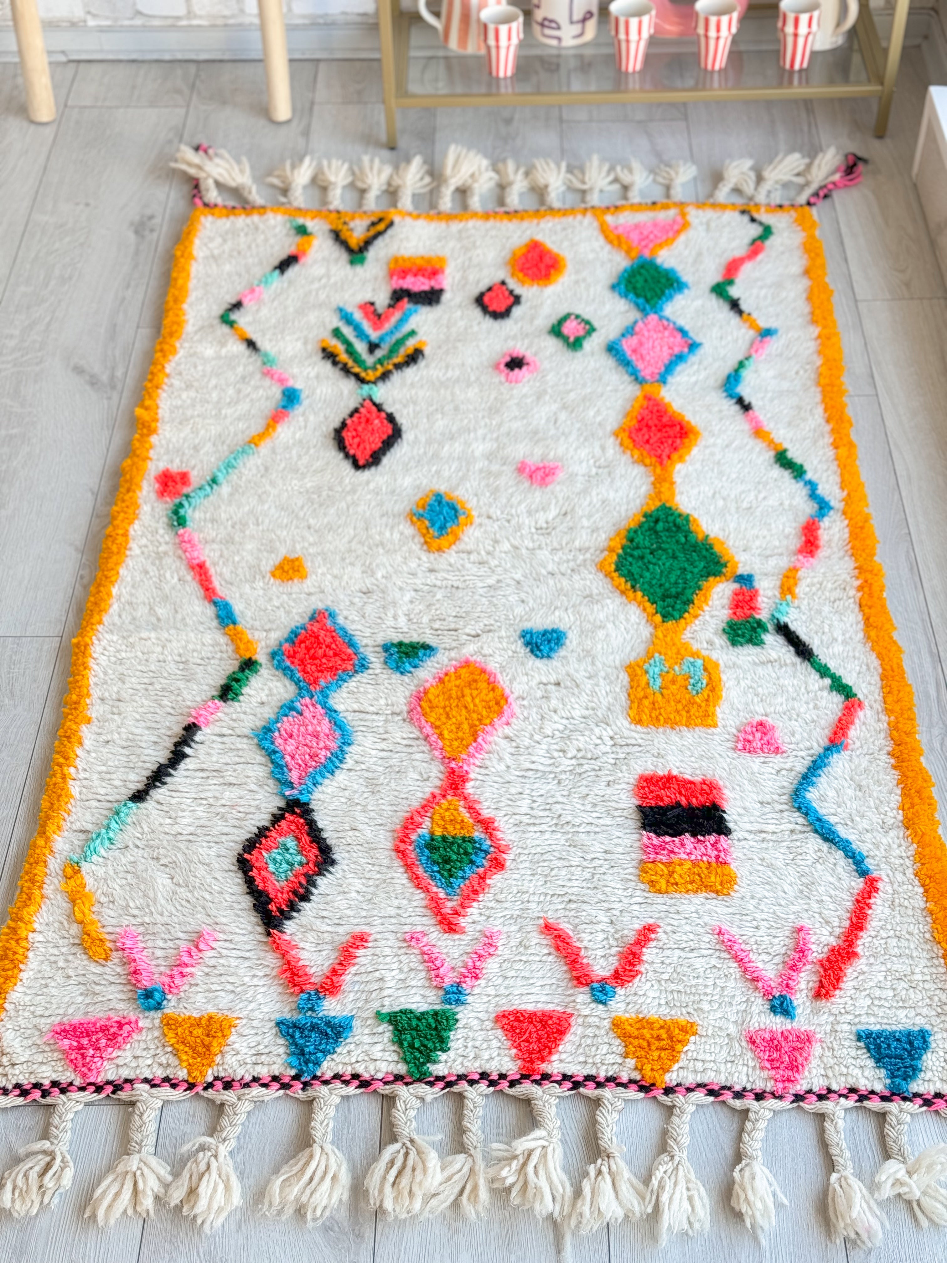 Colorful Berber rug 100 x 175 cm - n°859