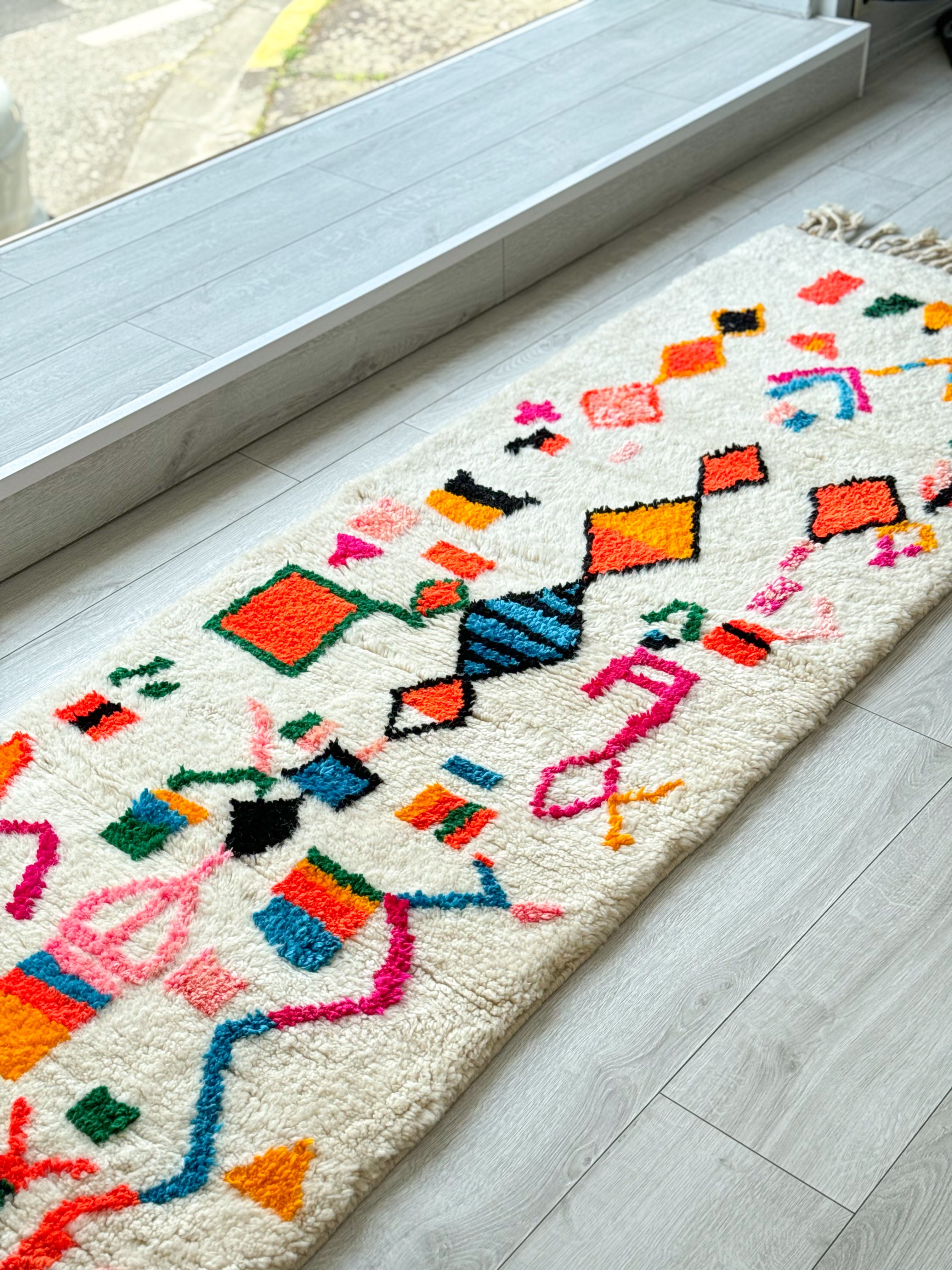 Colorful Berber hallway rug 82 x 252 cm - n°1162