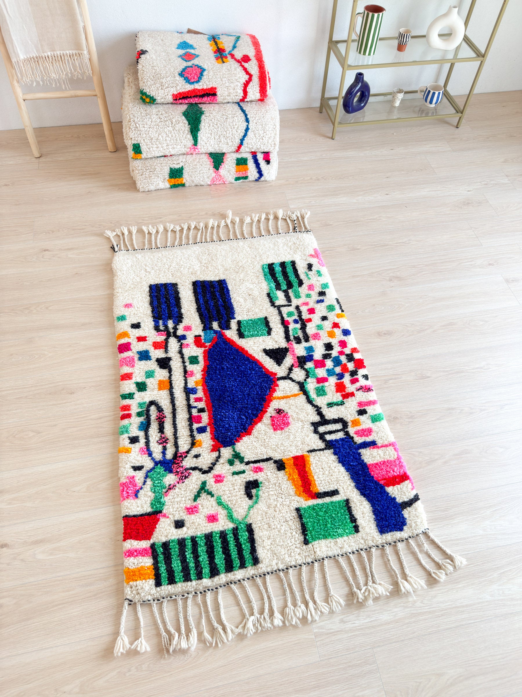 Tapis berbère coloré 99 x 180 cm - n°2050
