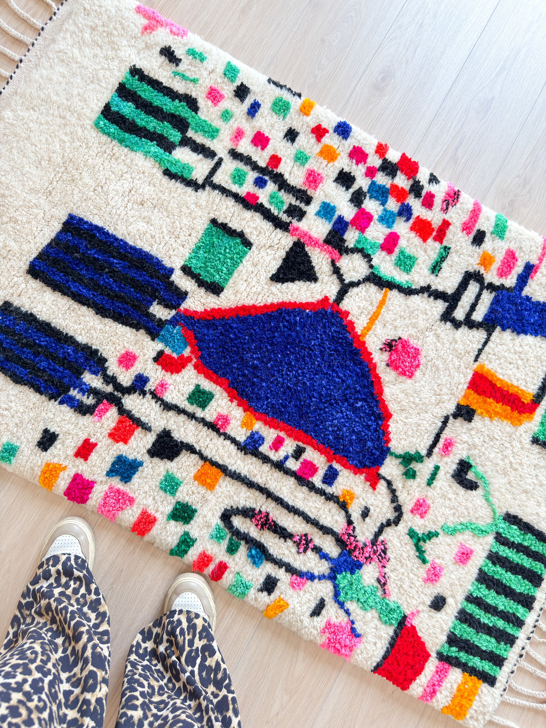 Tapis berbère coloré 99 x 180 cm - n°2050