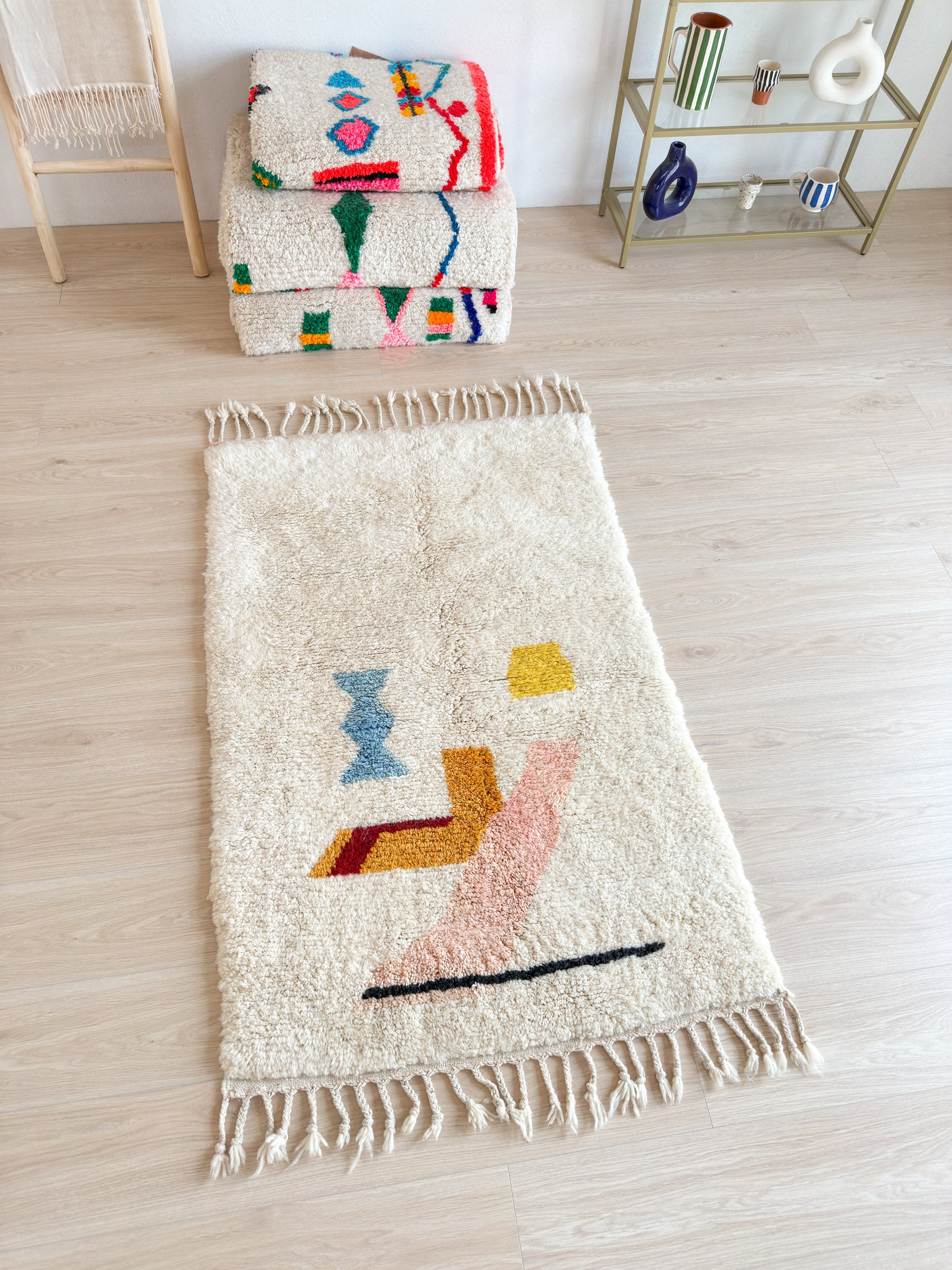Tapis berbère coloré 99 x 179 cm - n°1935